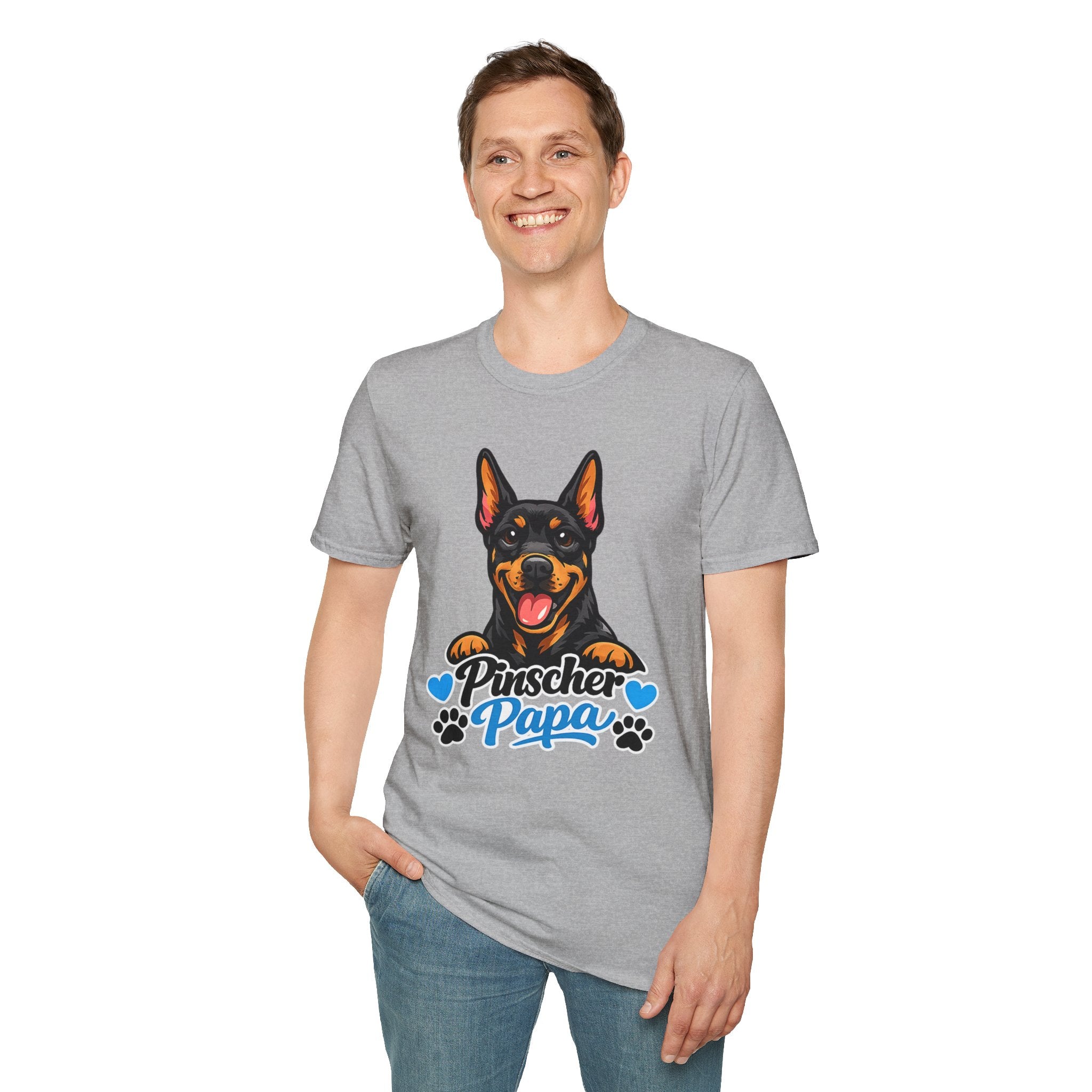 Pinscher Papa T-Shirt — Doberman/Pincher Dog Dad Tee