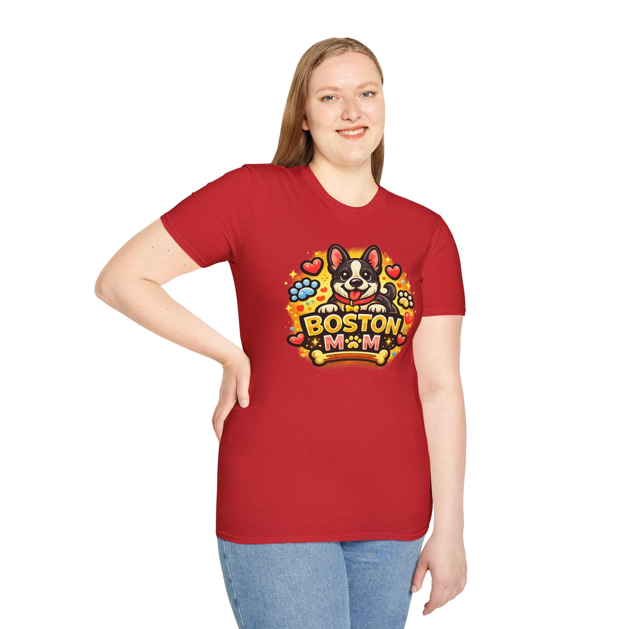 Boston Mom T‑Shirt — Cute Boston Terrier Dog Mom Design