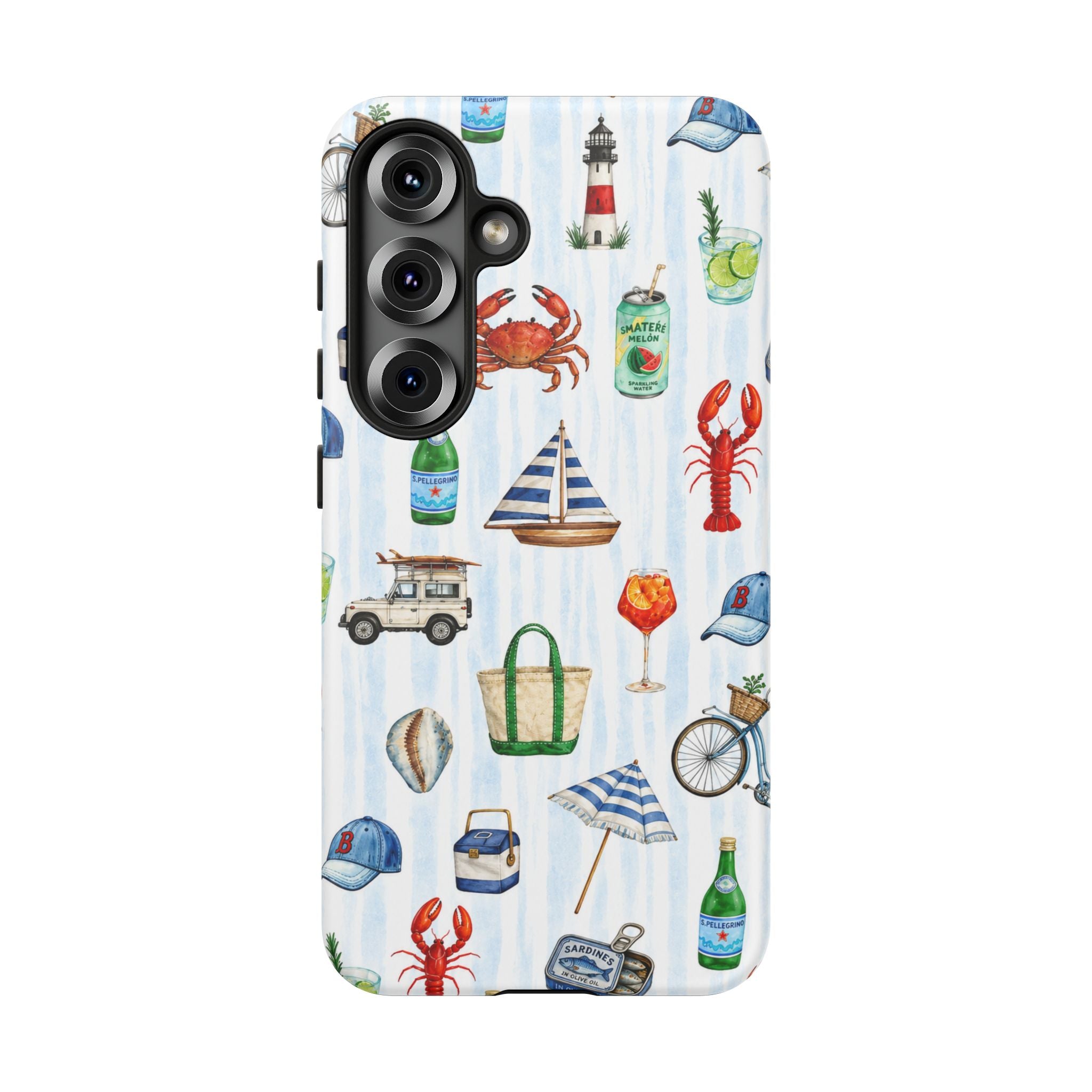 Nautical Summer Phone Case — Coastal Crab & Lobster Pattern