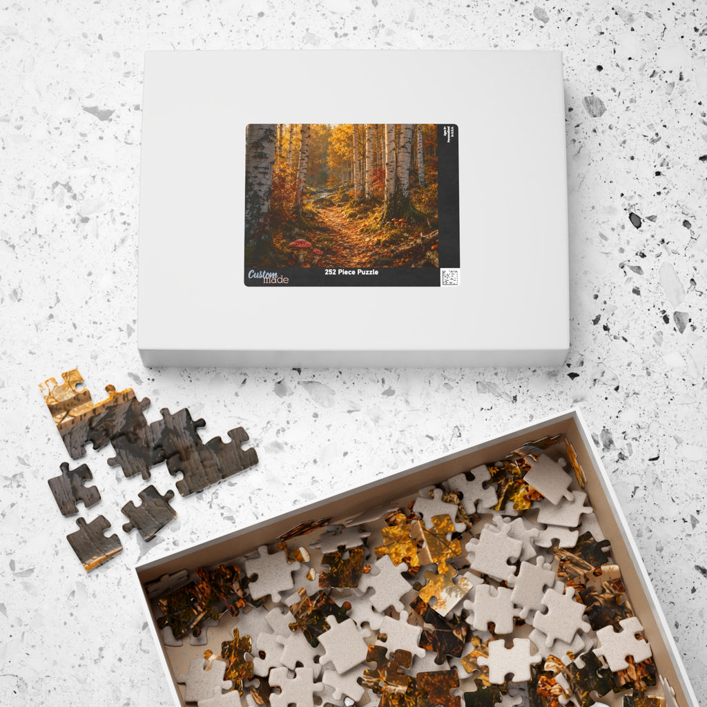 Autumn Birch Forest Puzzle — Scenic Woodland Jigsaw (110/252/520/1014 pcs)