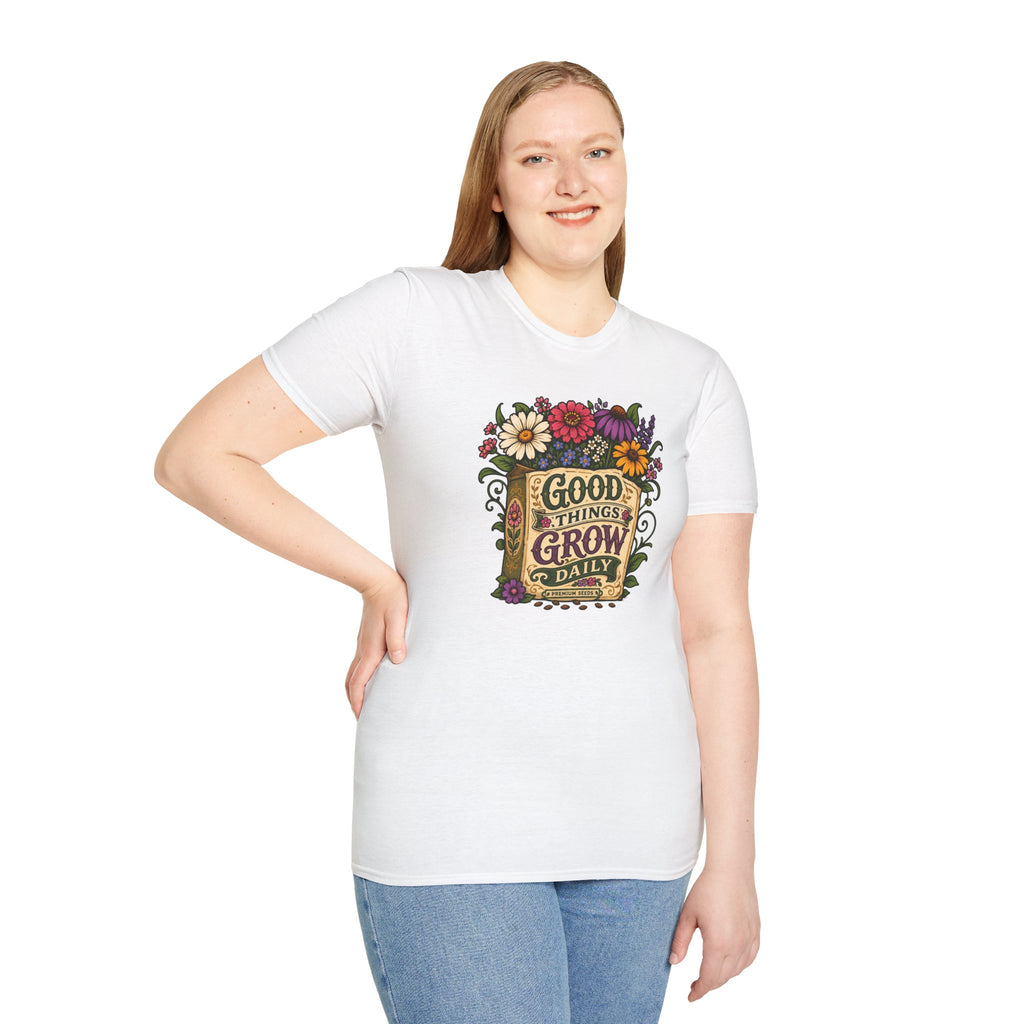 Positivity Tee | Floral “Good Things Grow” T‑Shirt