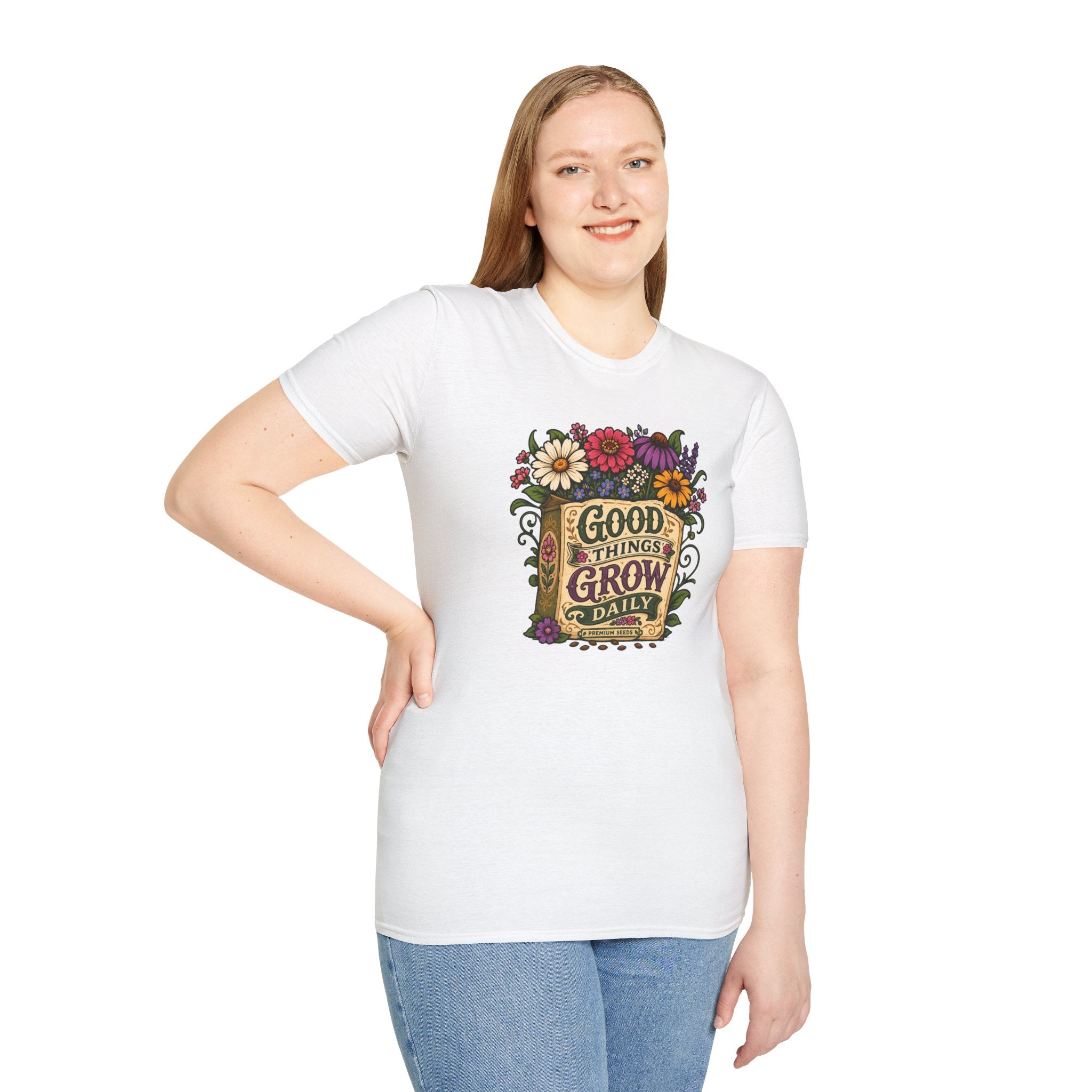 Positivity Tee | Floral “Good Things Grow” T‑Shirt