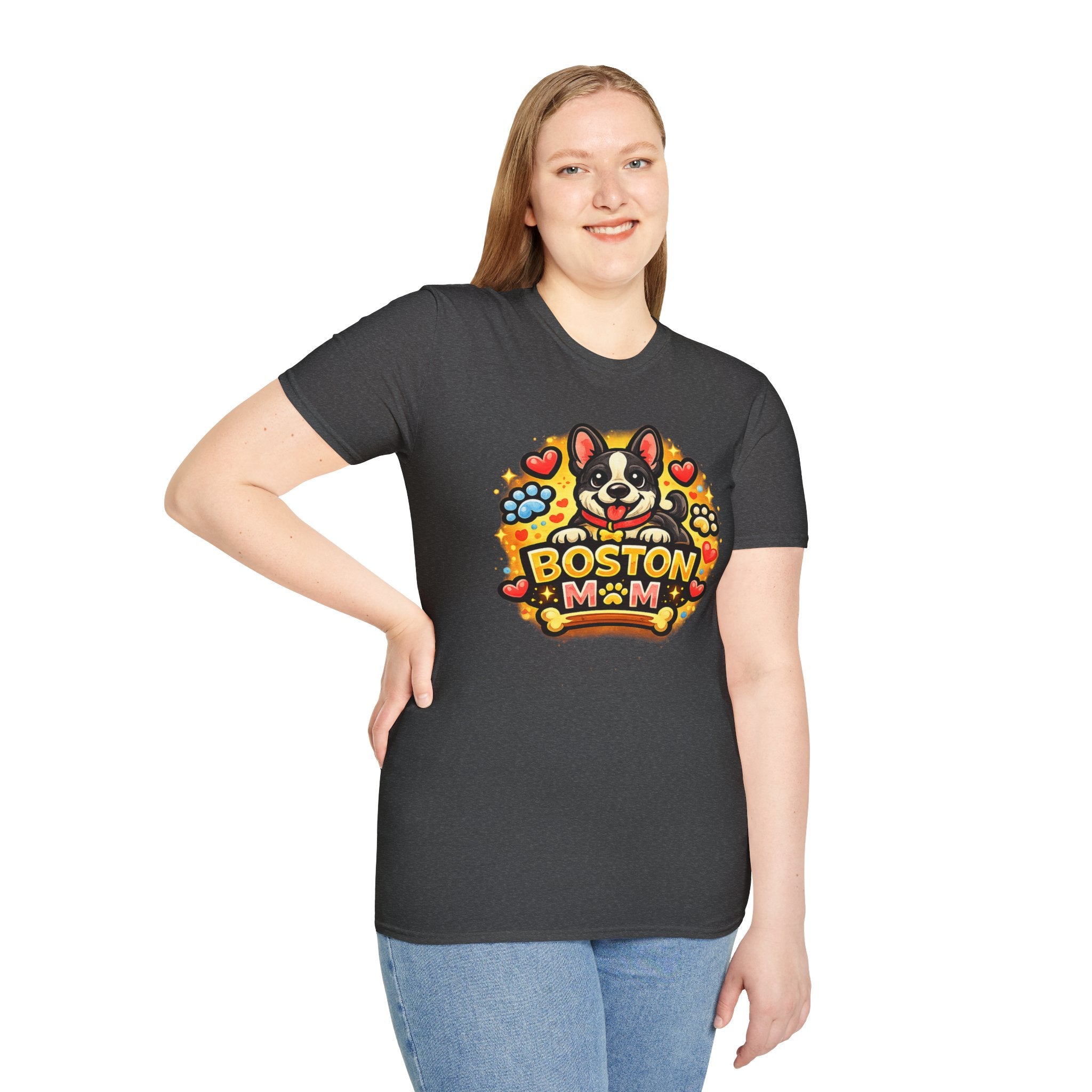 Boston Mom T‑Shirt — Cute Boston Terrier Dog Mom Design