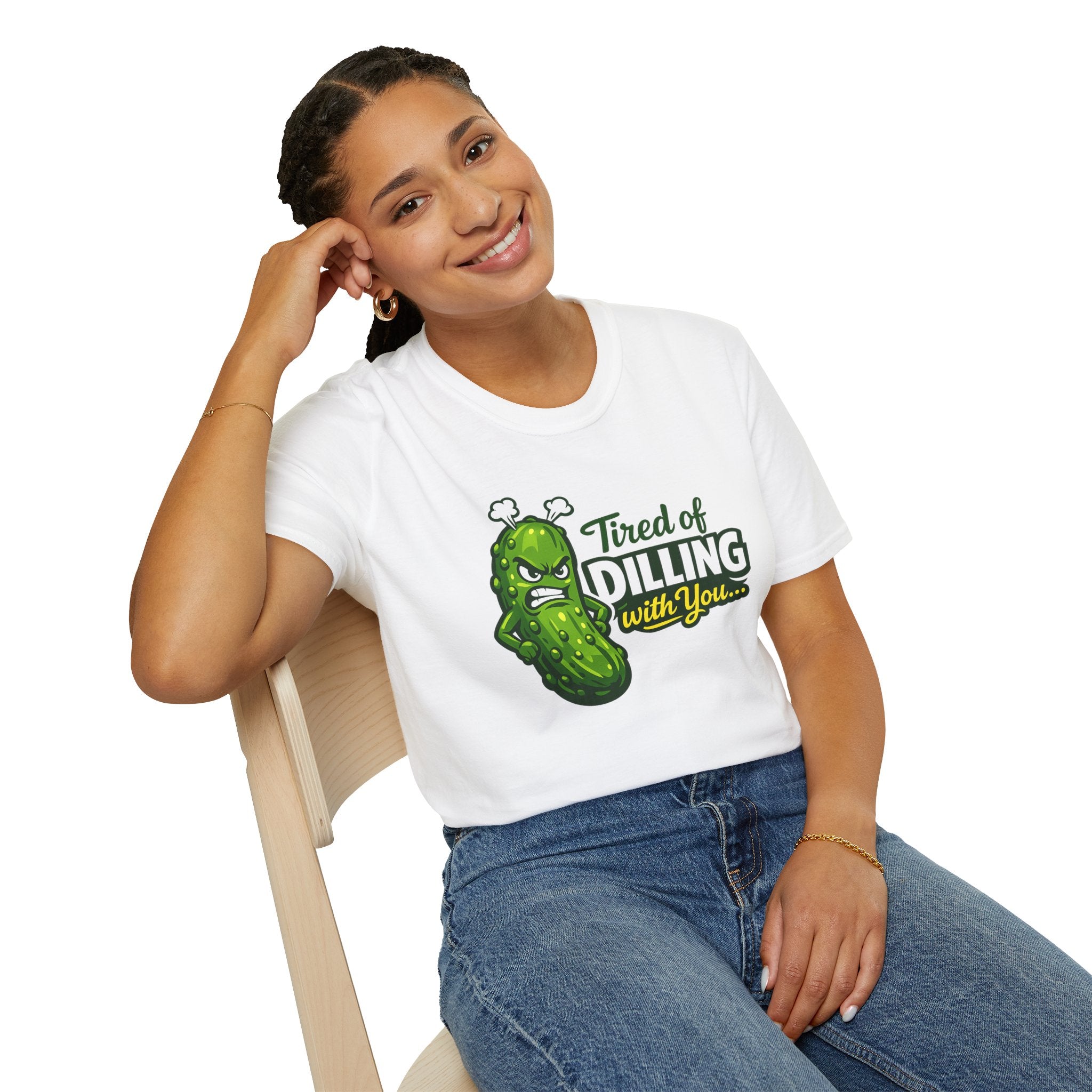 "Tired of Dilling With You" Funny Pickle Graphic Tee