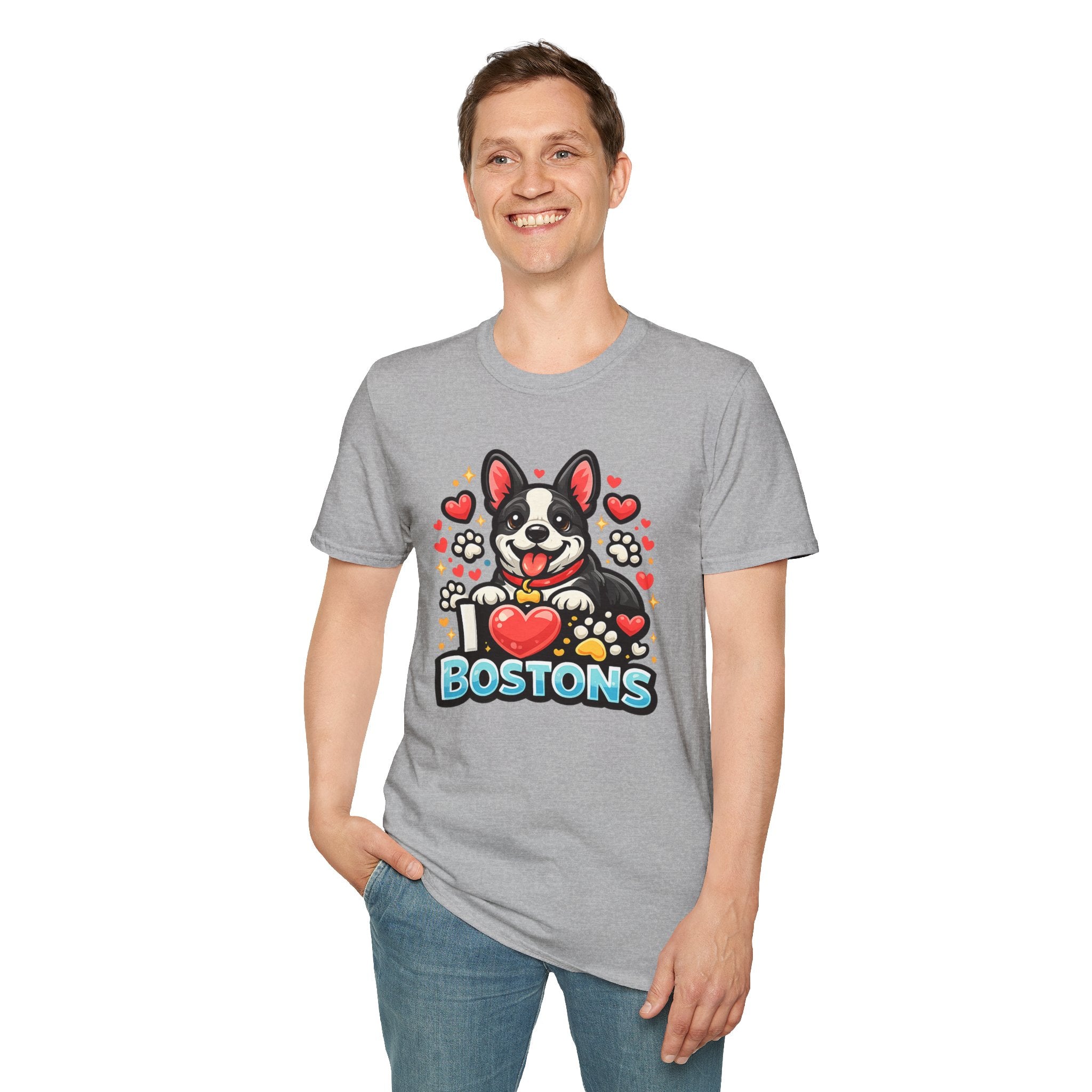 Boston Terrier T-Shirt — Cute "I ♥ Bostons" Dog Lover Tee