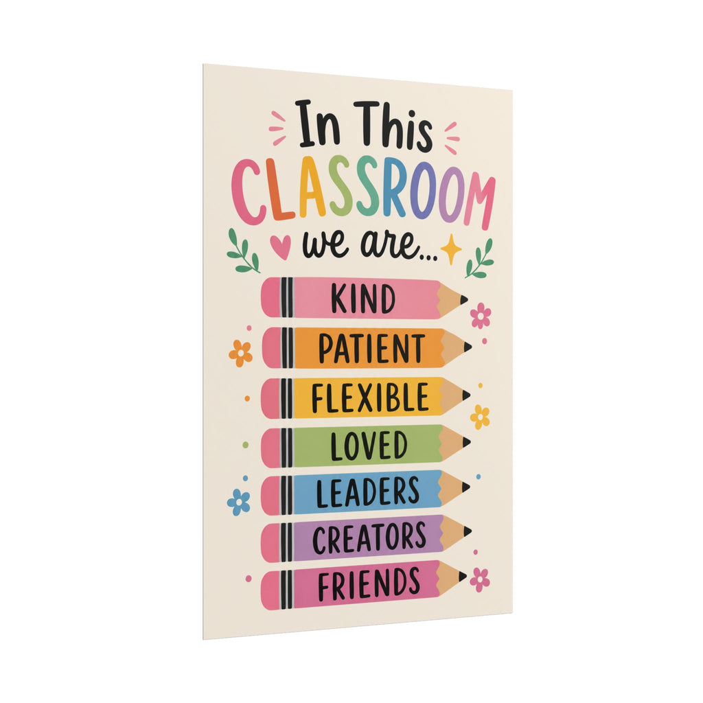 Classroom Poster — "In This Classroom We Are" Inspirational Teacher Wall Art