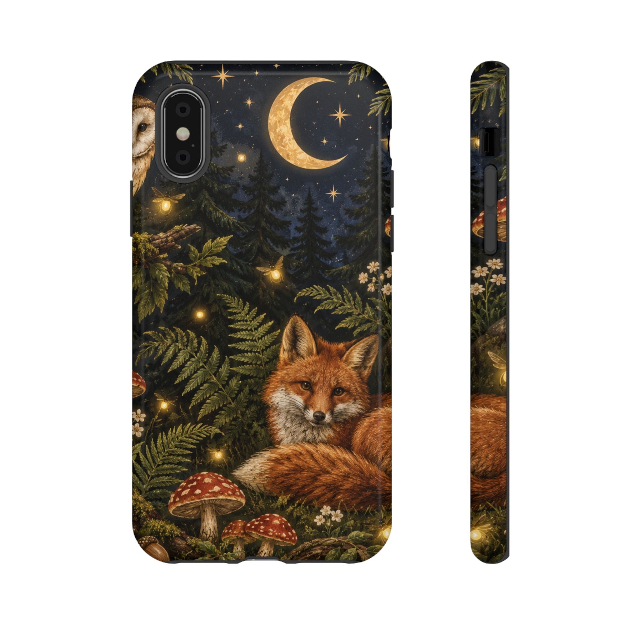 Fox Forest Tough Phone Case — Moonlit Woodland Protective Phone Cover