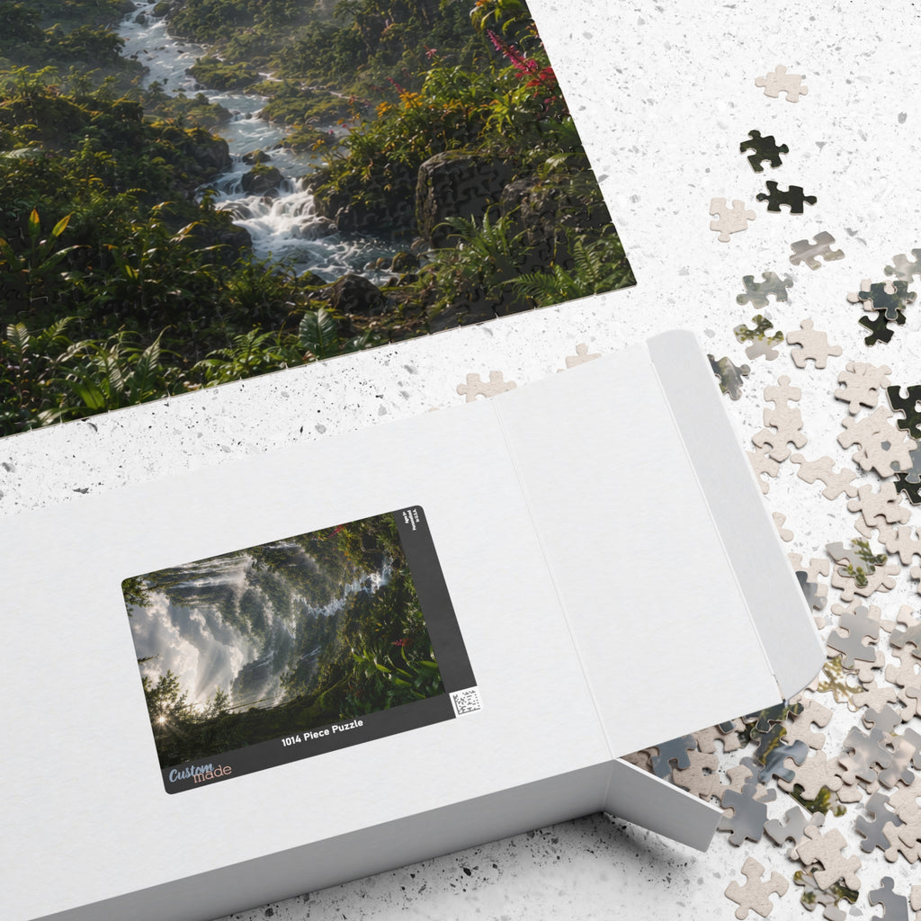 Mystic Waterfall Landscape Puzzle — Scenic Nature Jigsaw (110/252/520/1014 pc)
