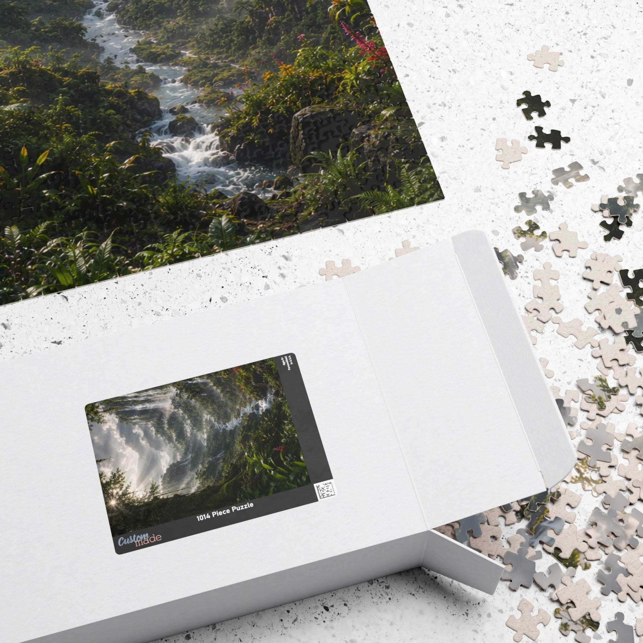 Mystic Waterfall Landscape Puzzle — Scenic Nature Jigsaw (110/252/520/1014 pc)