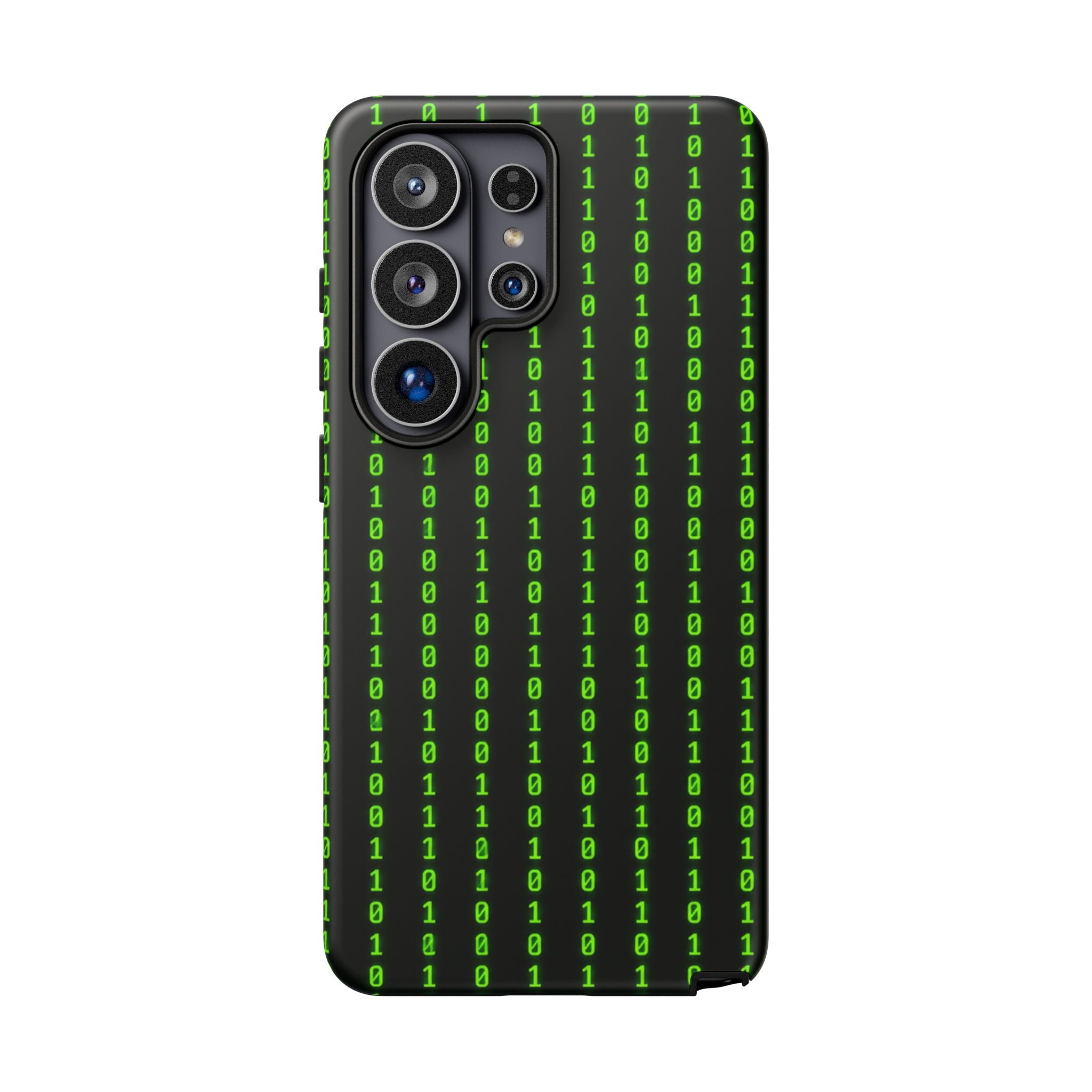 Coder Phone Case — Matrix Binary Code Green on Black Tough Case