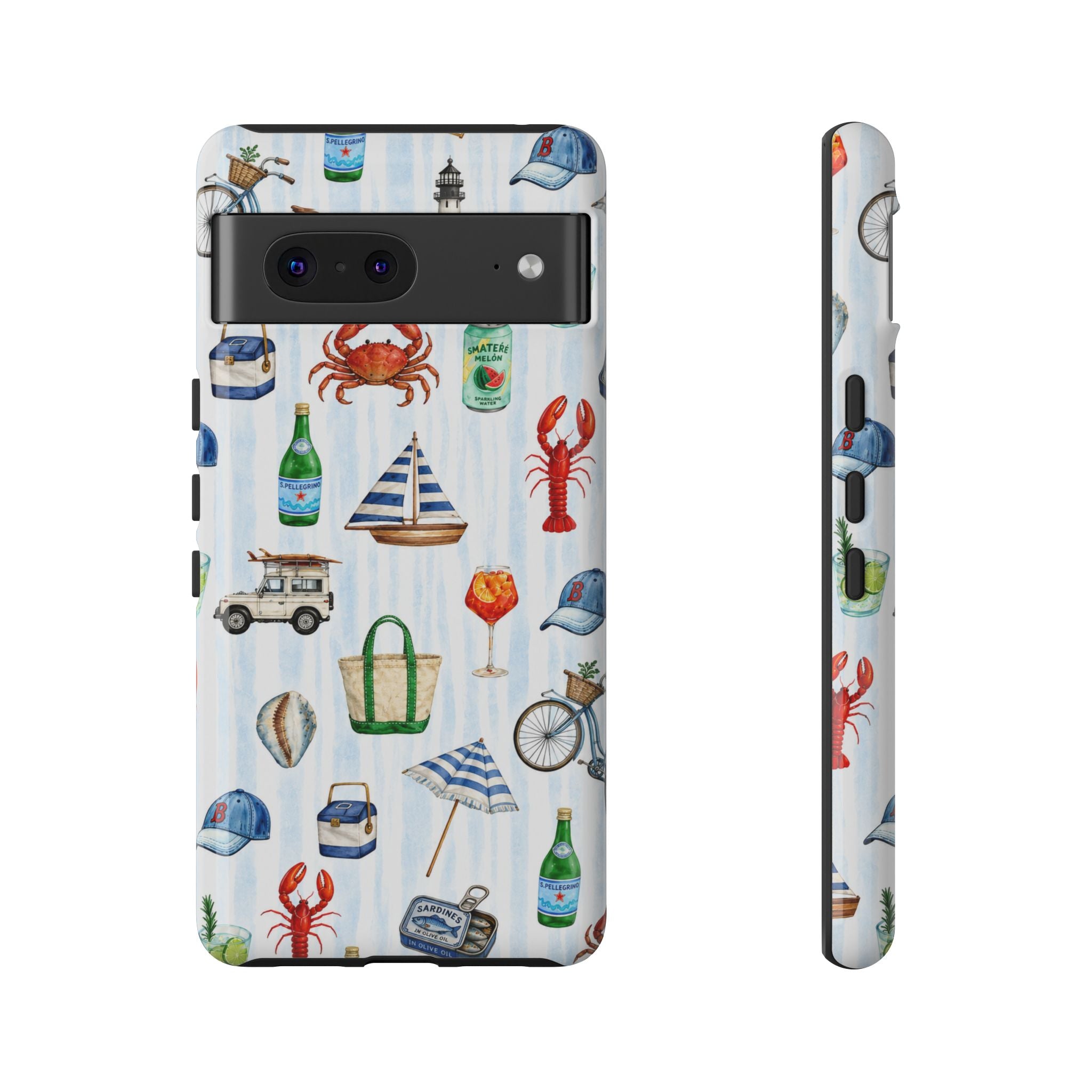 Nautical Summer Phone Case — Coastal Crab & Lobster Pattern