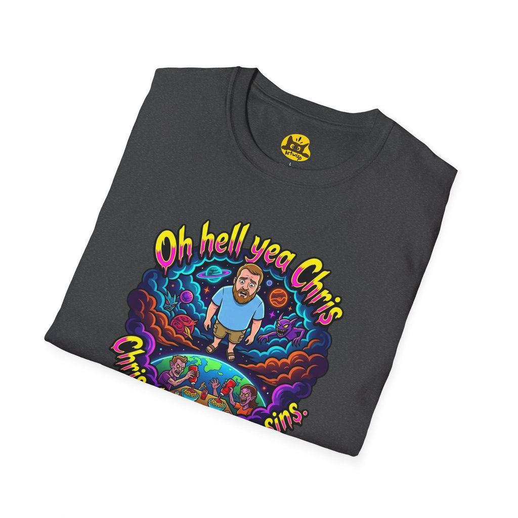T‑Shirt — “Oh Hell Yea Chris” Retro Psychedelic Graphic Tee
