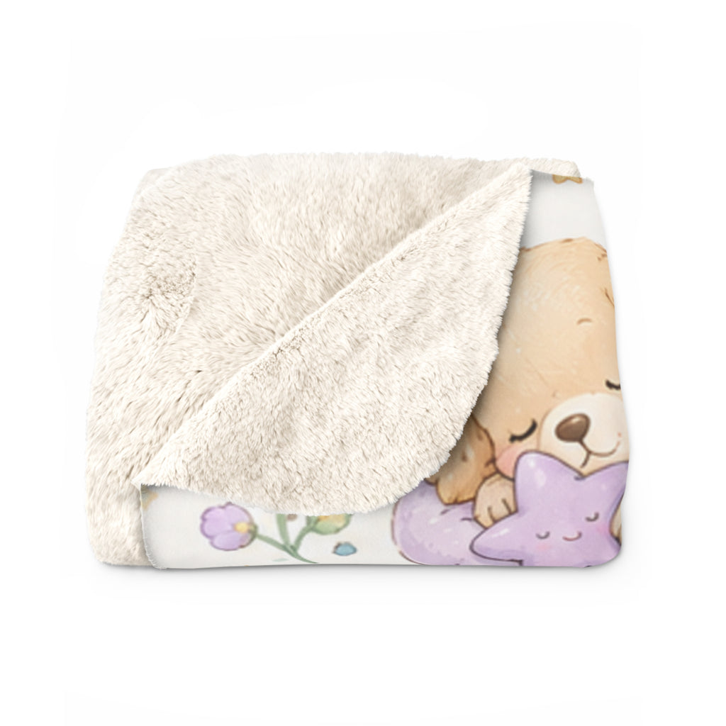 Cute Sleepy Pet Friends Sherpa Blanket — Baby Animal Nursery Throw
