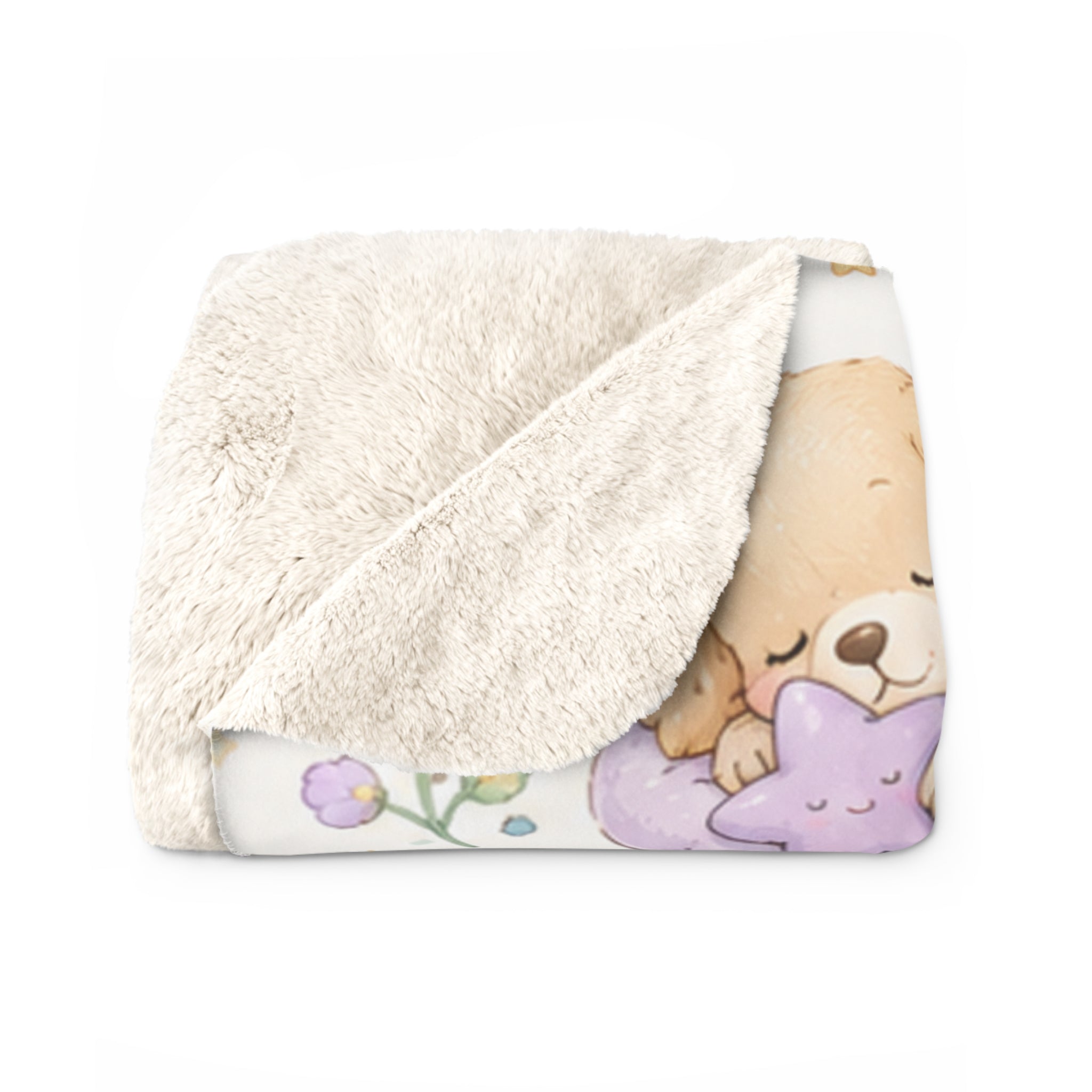 Cute Sleepy Pet Friends Sherpa Blanket — Baby Animal Nursery Throw