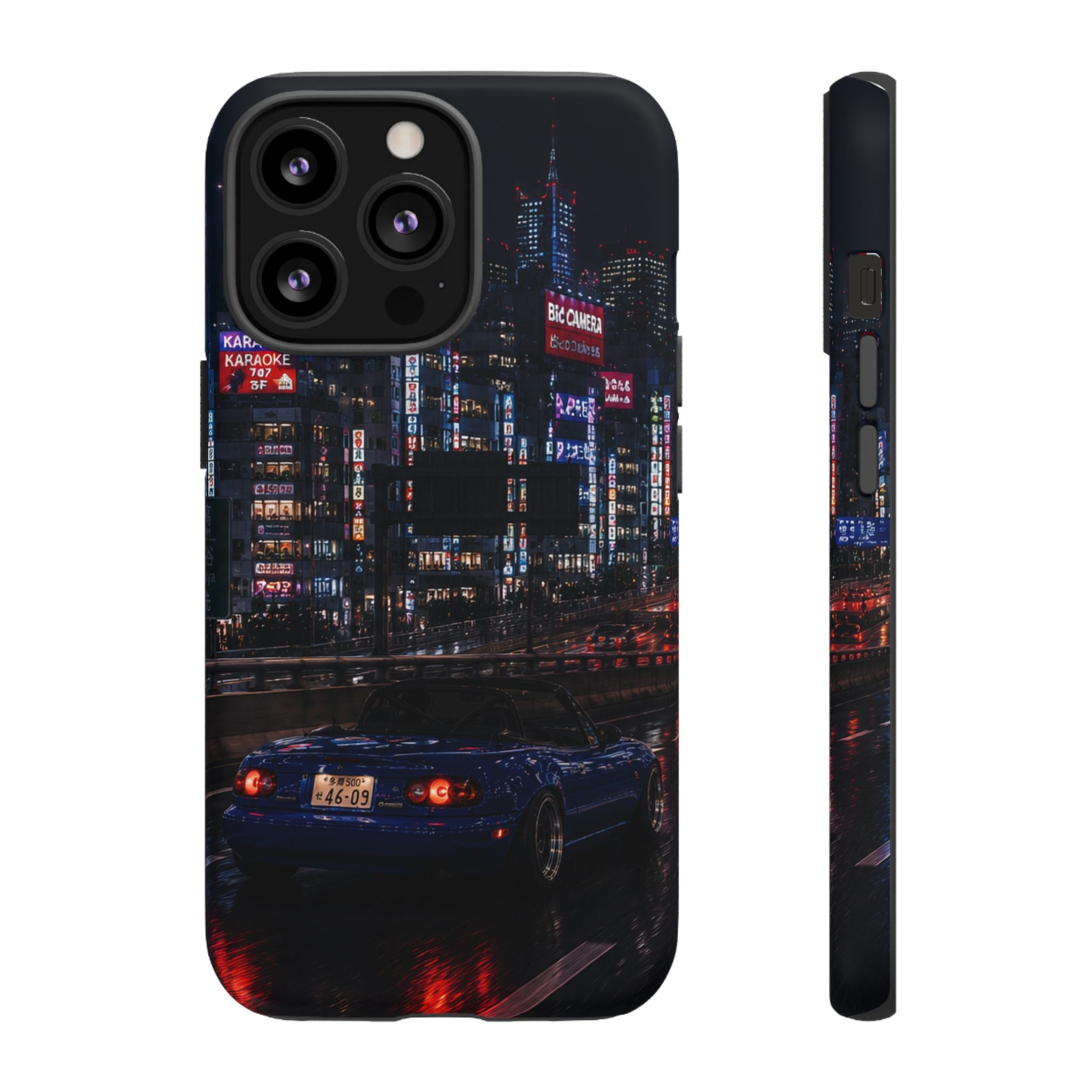 Tokyo Phone Case - Neon City Night Racer (Protective Tough Case)