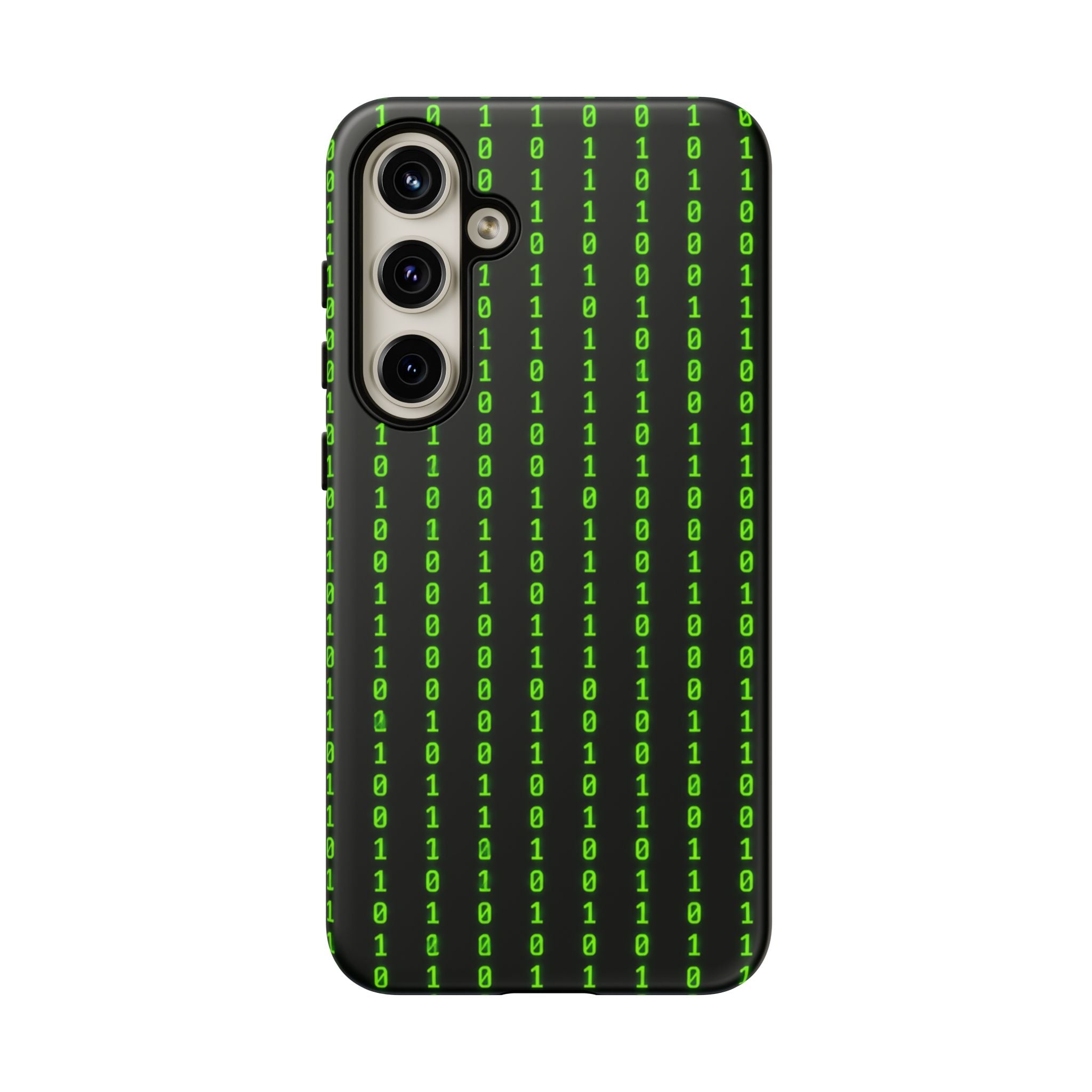 Coder Phone Case — Matrix Binary Code Green on Black Tough Case