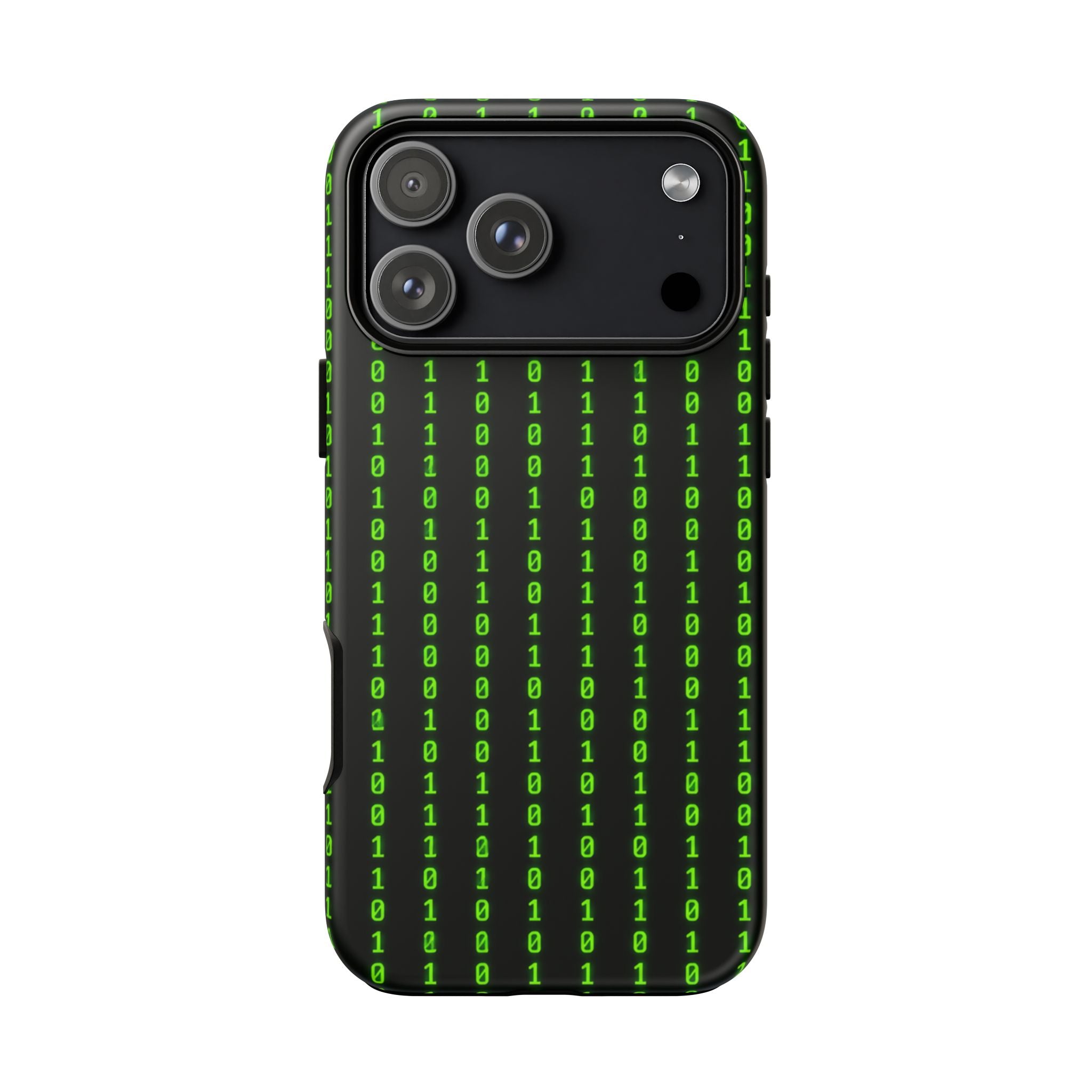 Coder Phone Case — Matrix Binary Code Green on Black Tough Case