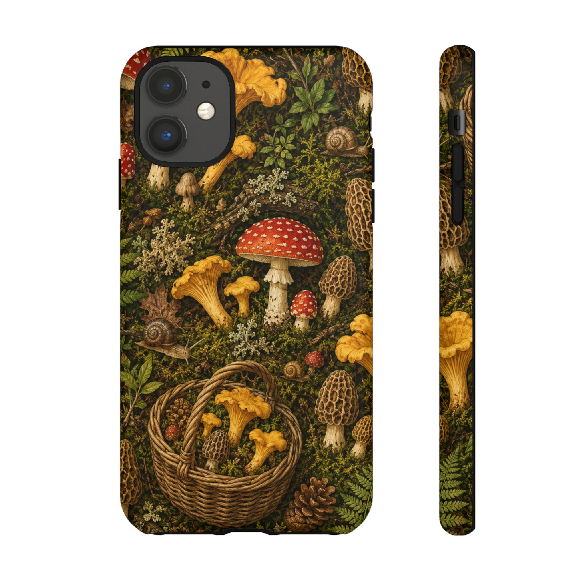 Mushroom Forage Phone Case — Vintage Forest Wild Mushroom Pattern