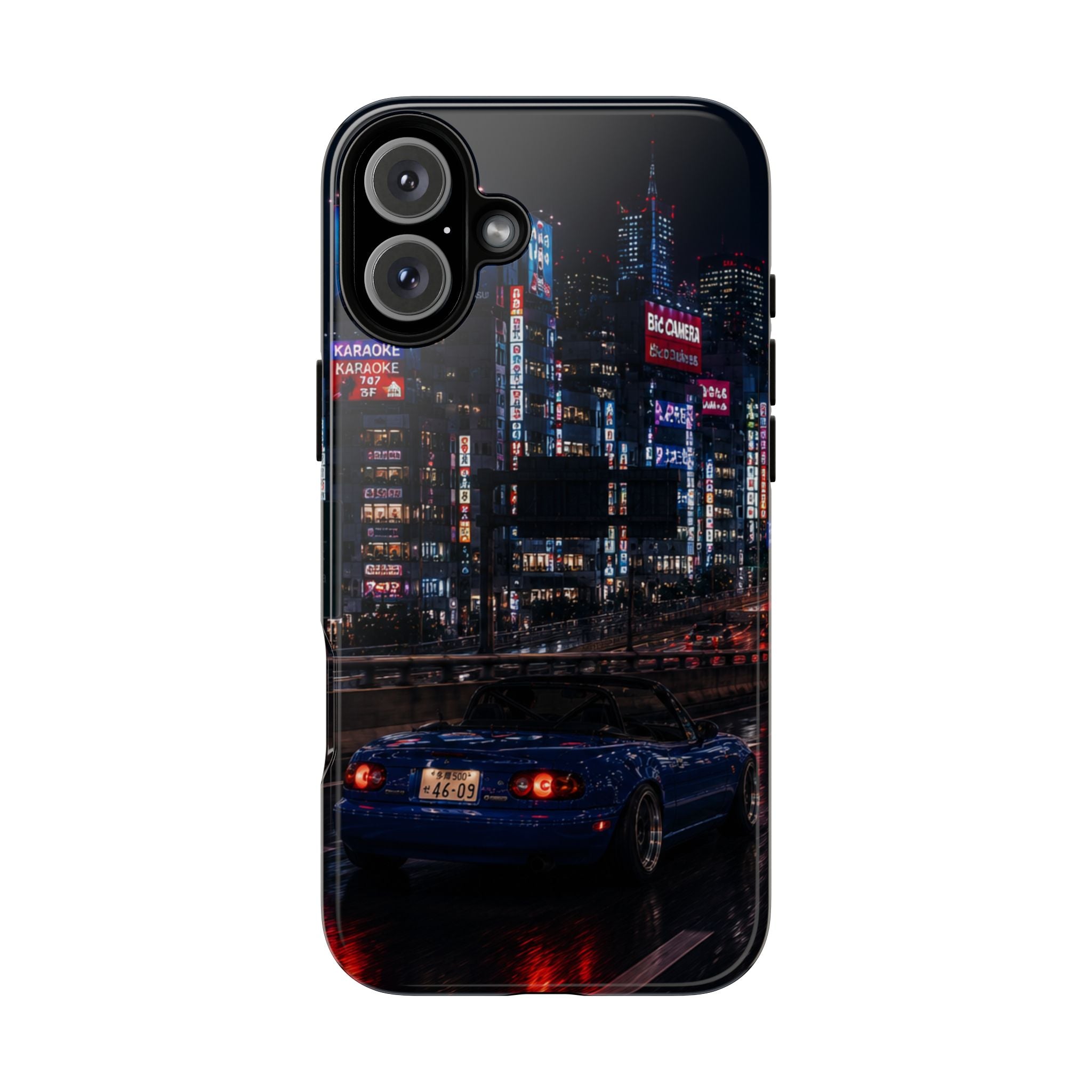 Tokyo Phone Case - Neon City Night Racer (Protective Tough Case)