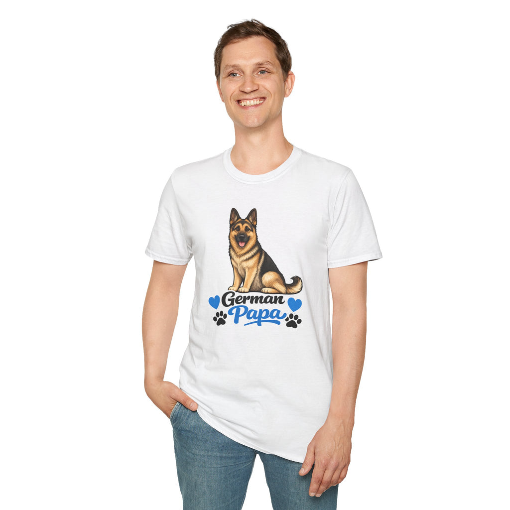 German Shepherd T-Shirt — "German Papa" Dog Dad Tee