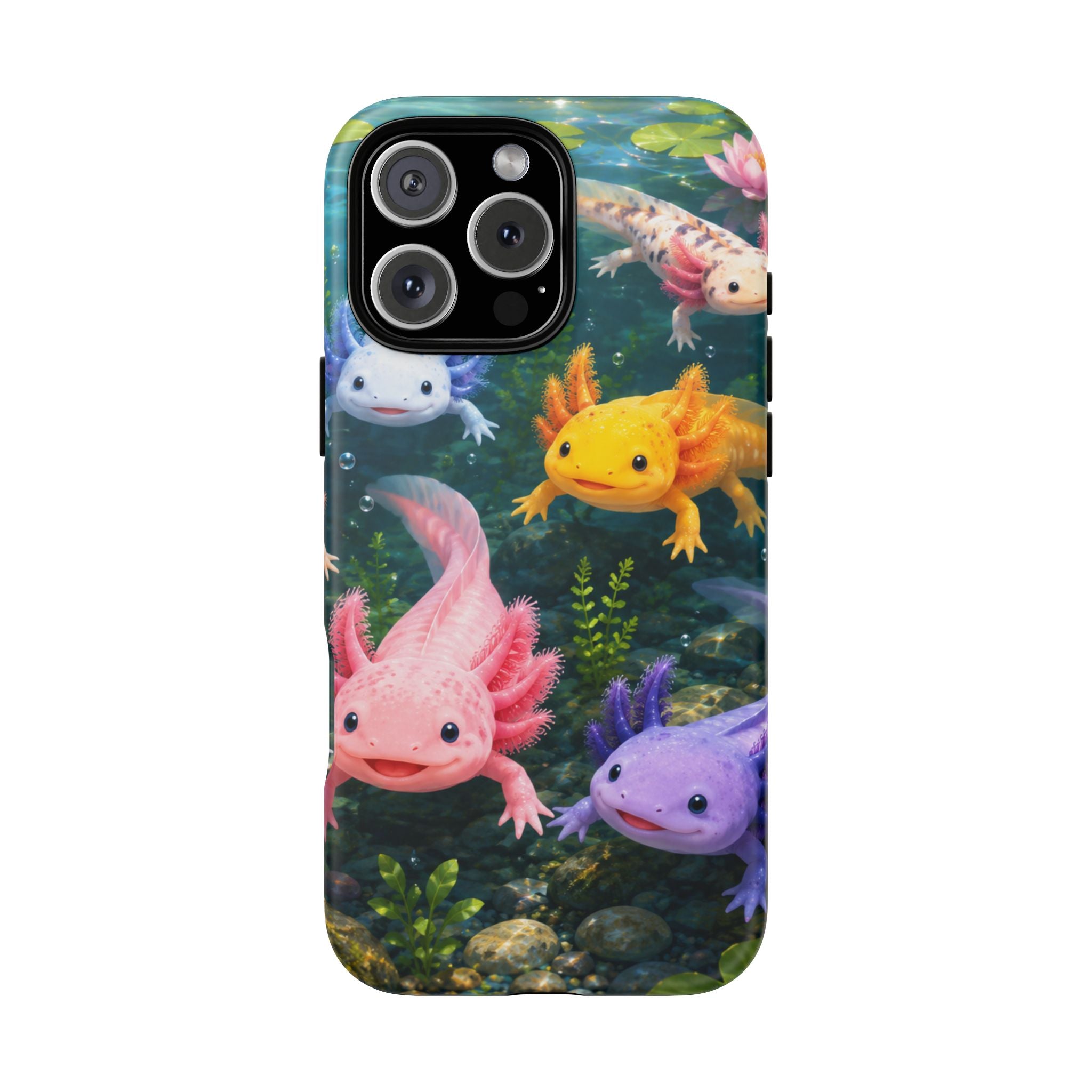 Tough Axolotl Phone Case — Cute Colorful Axolotl Waterproof Protective Phone Cover