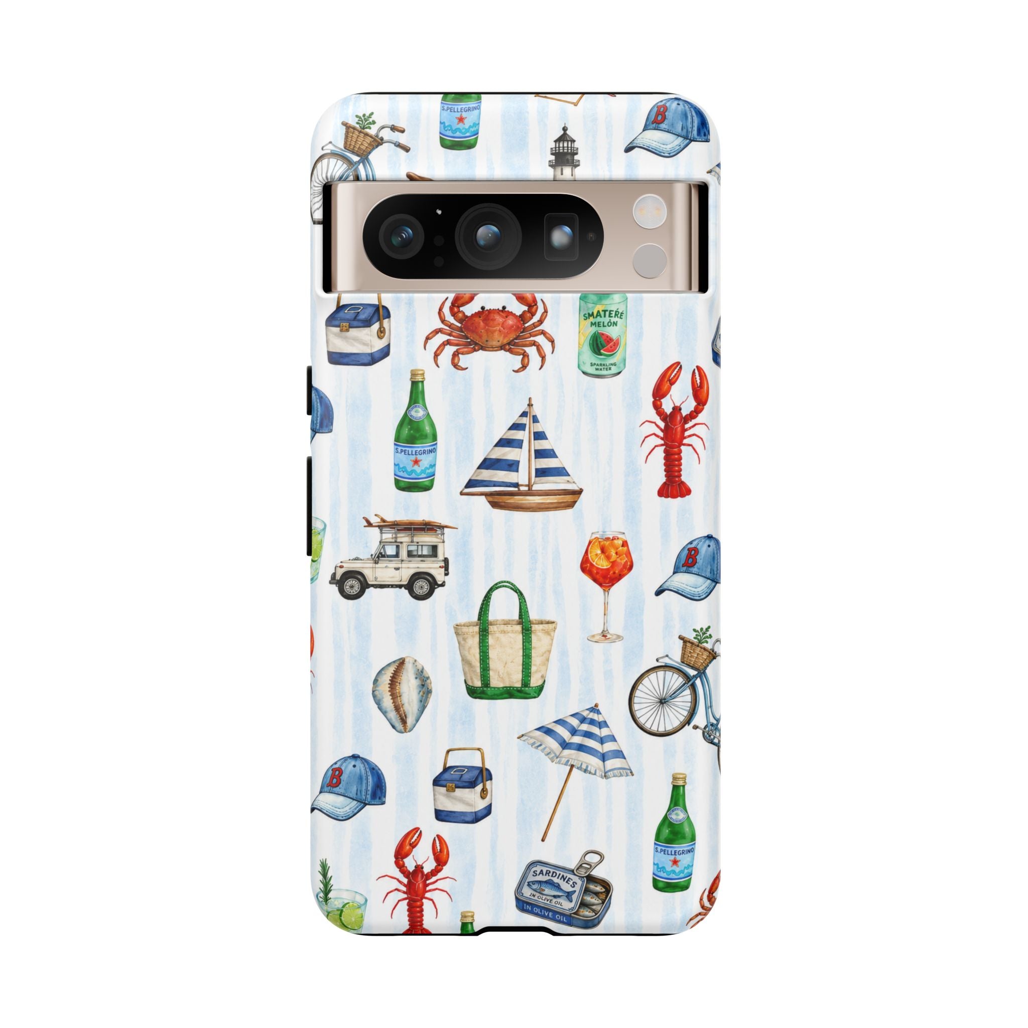 Nautical Summer Phone Case — Coastal Crab & Lobster Pattern