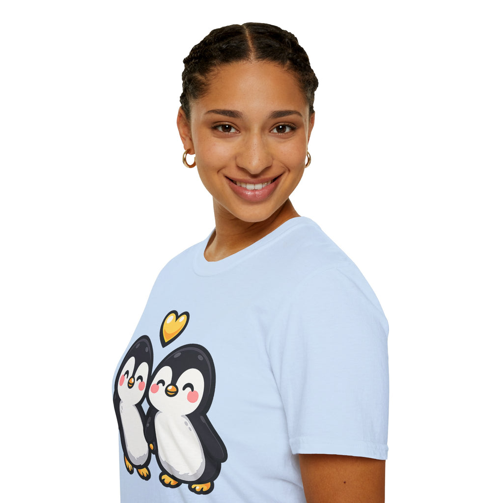 Cute Male Penguin Couple T-Shirt — Gift Tee