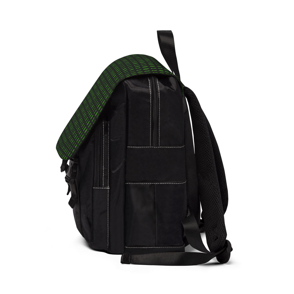 Matrix Code Shoulder Backpack — Cyber Green Pattern Casual Backpack