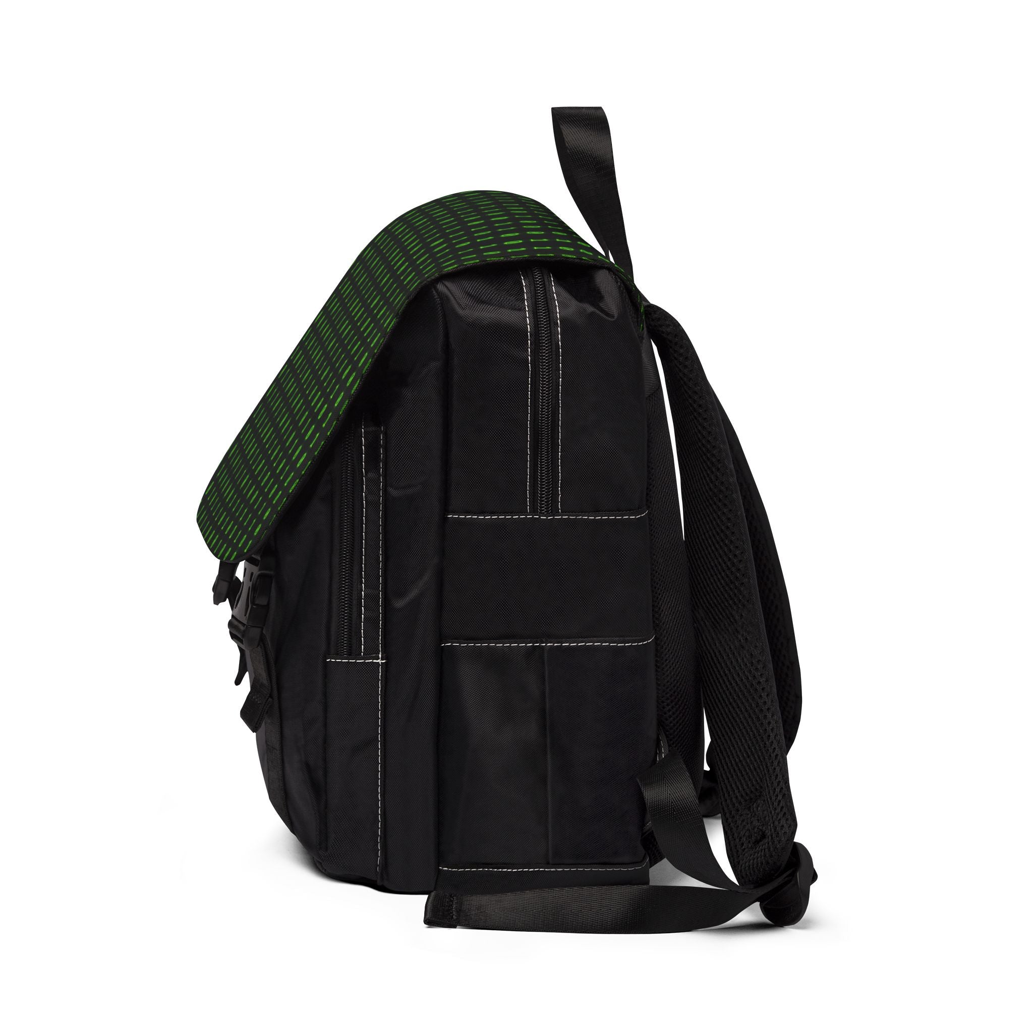 Matrix Code Shoulder Backpack — Cyber Green Pattern Casual Backpack