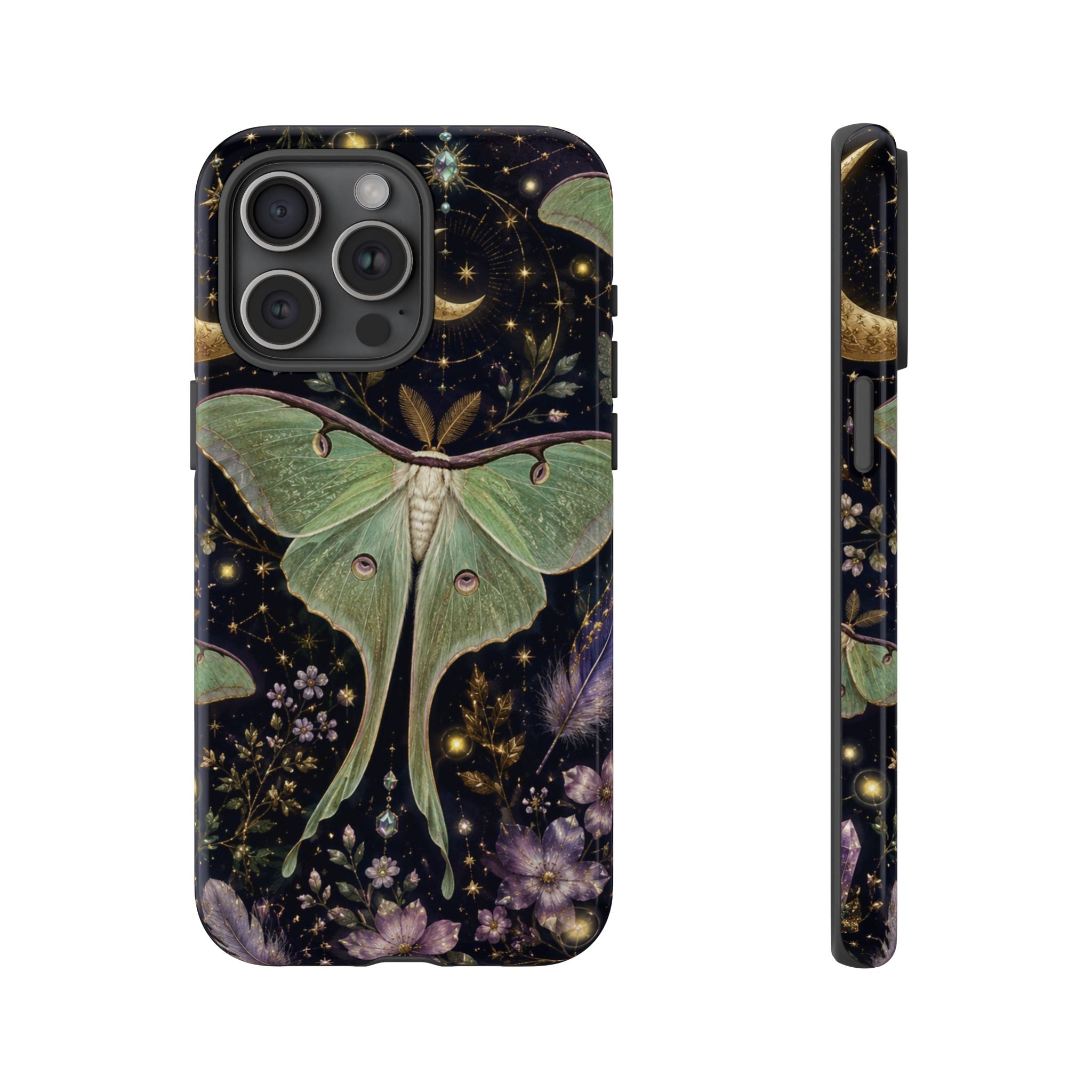 Luna Moth Phone Case — Mystical Moonlight Botanical Tough Case