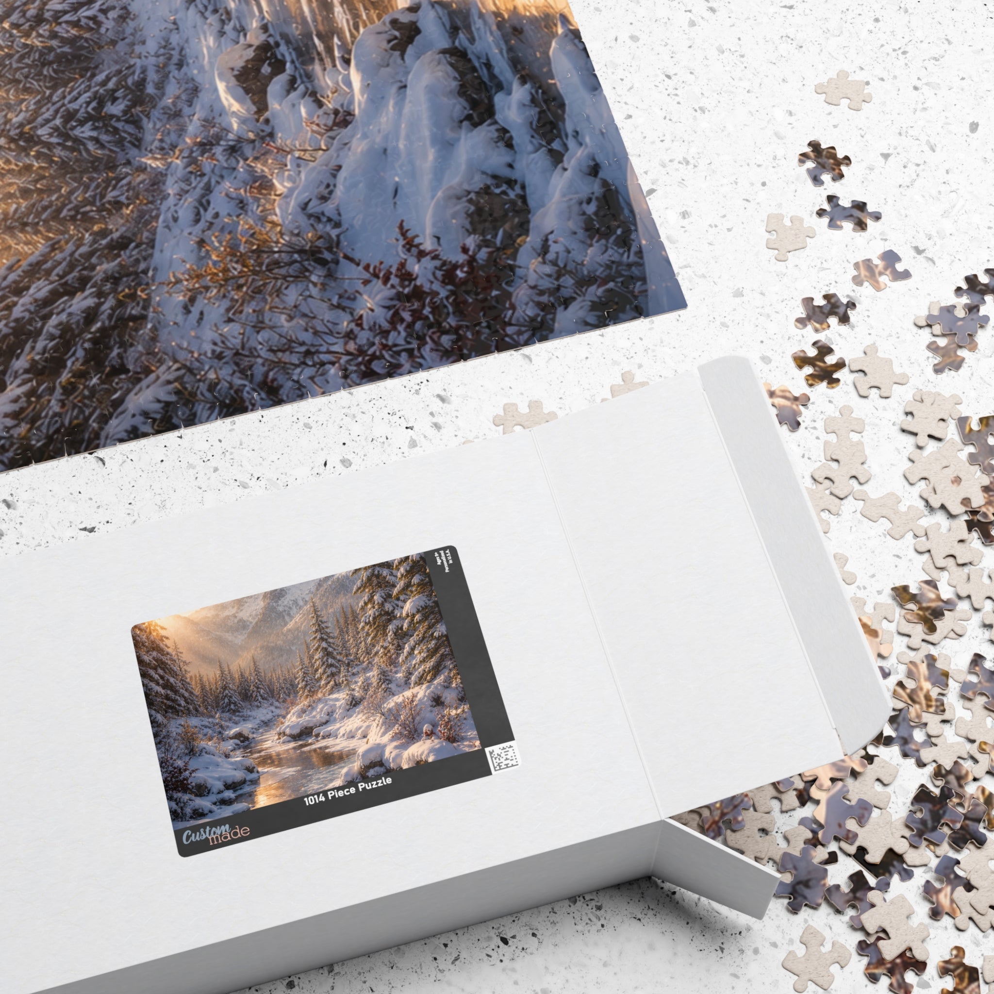Winter Mountain River Puzzle — Scenic Snowy Landscape Jigsaw (110/252/520/1014 pcs)