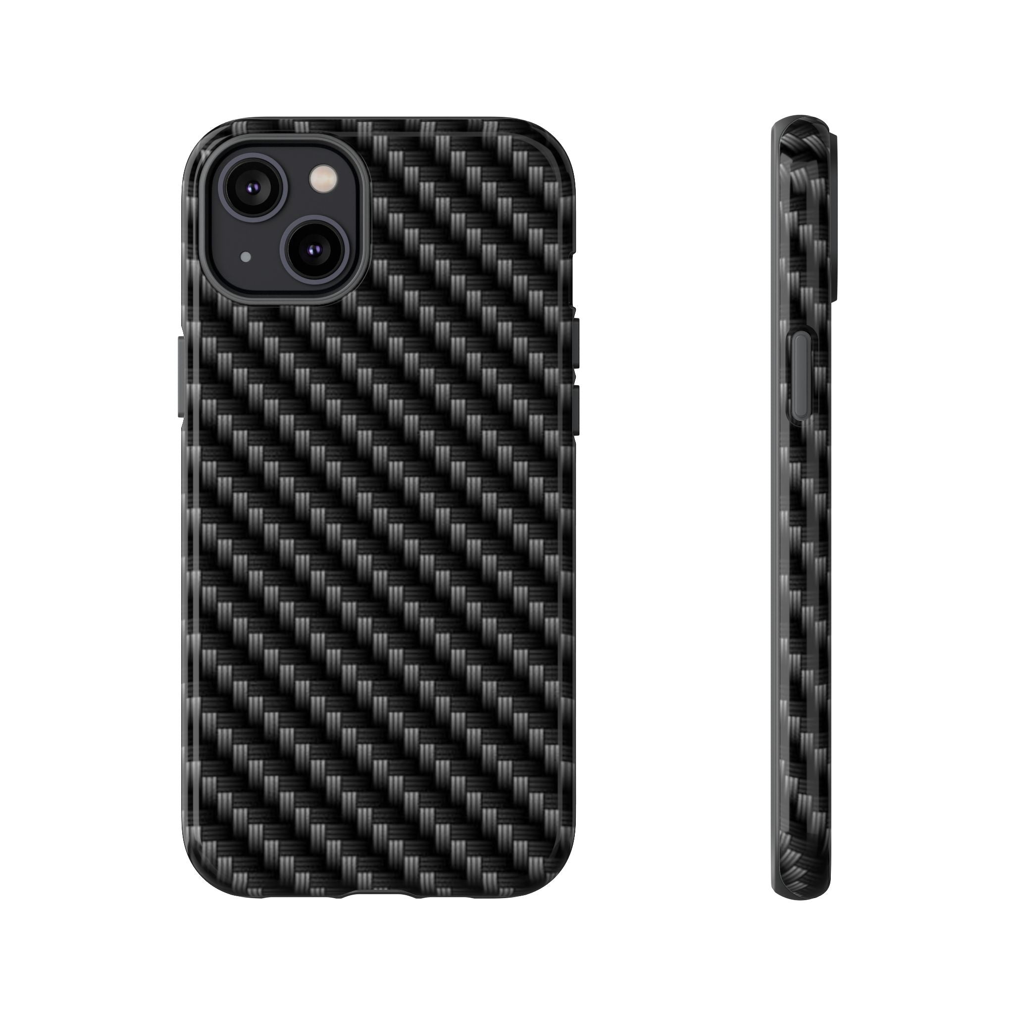 Carbon Fiber Pattern Tough Phone Case - Slim Protective Phone Cover