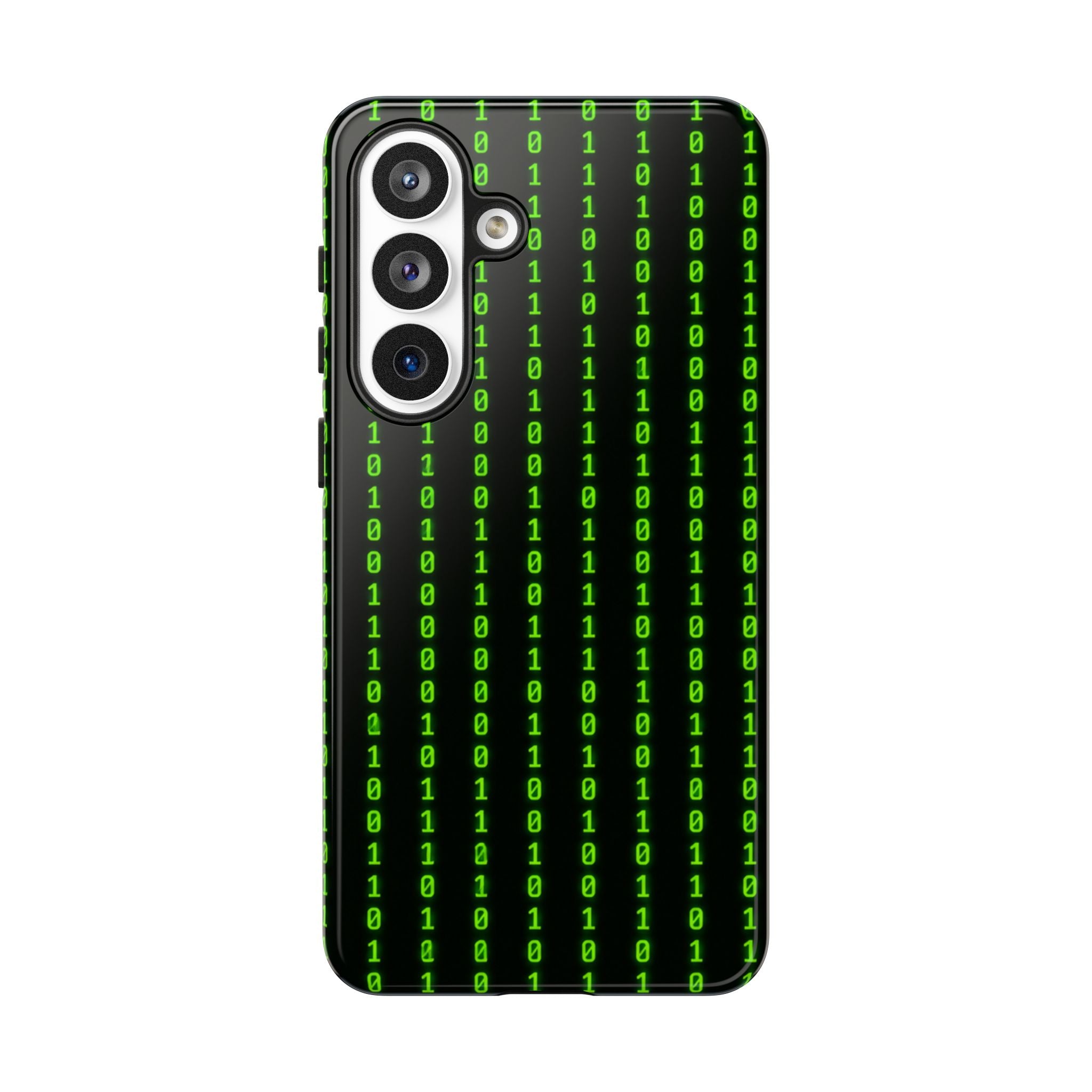 Coder Phone Case — Matrix Binary Code Green on Black Tough Case