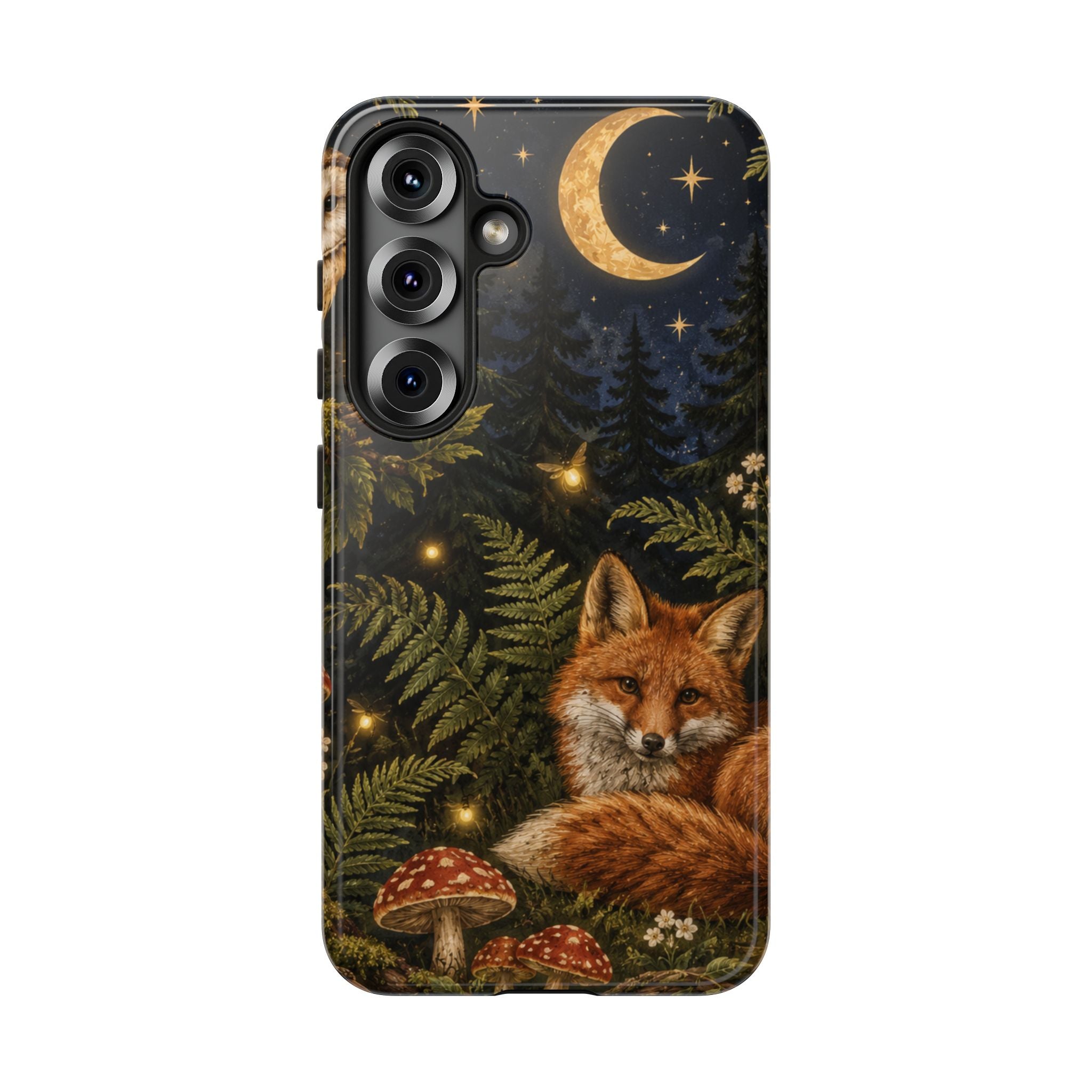 Fox Forest Tough Phone Case — Moonlit Woodland Protective Phone Cover
