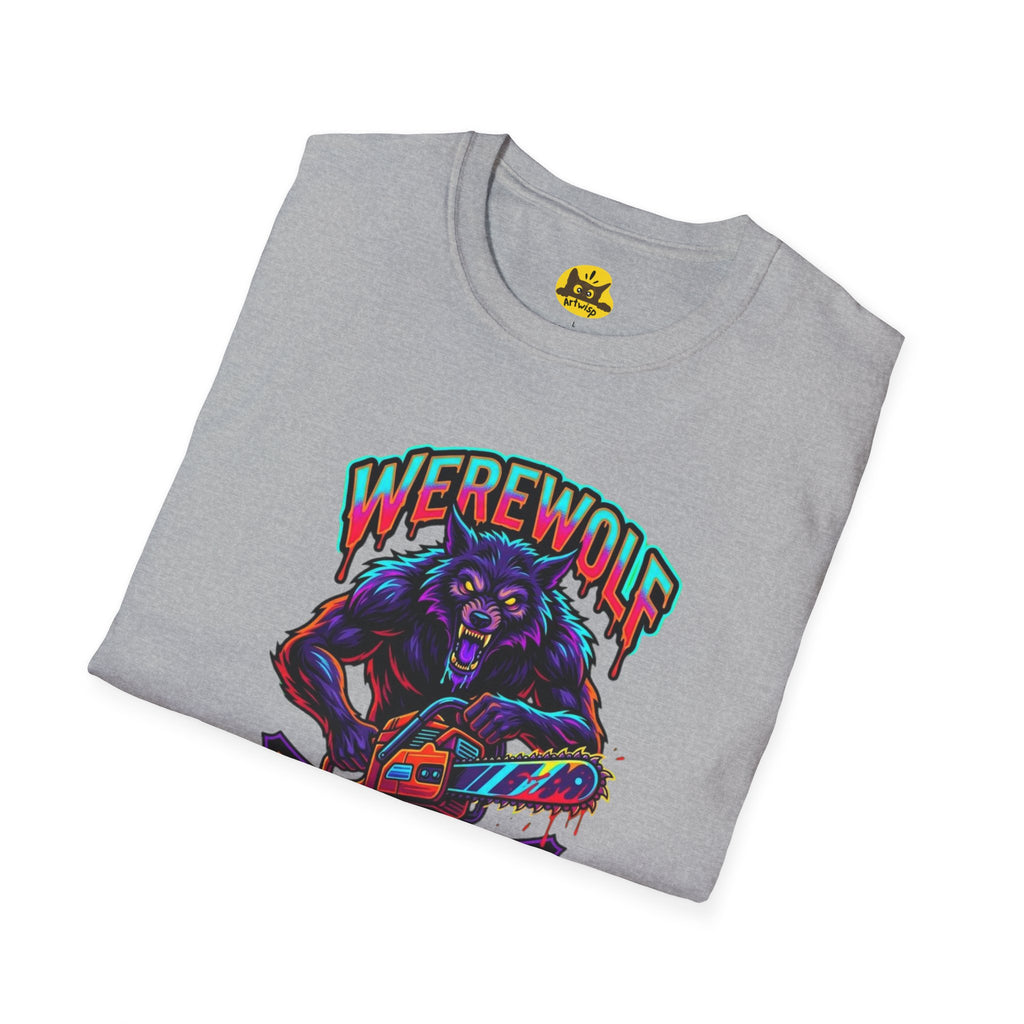 Werewolf T-Shirt — "Werewolf with a Chainsaw" Retro Horror Graphic Tee