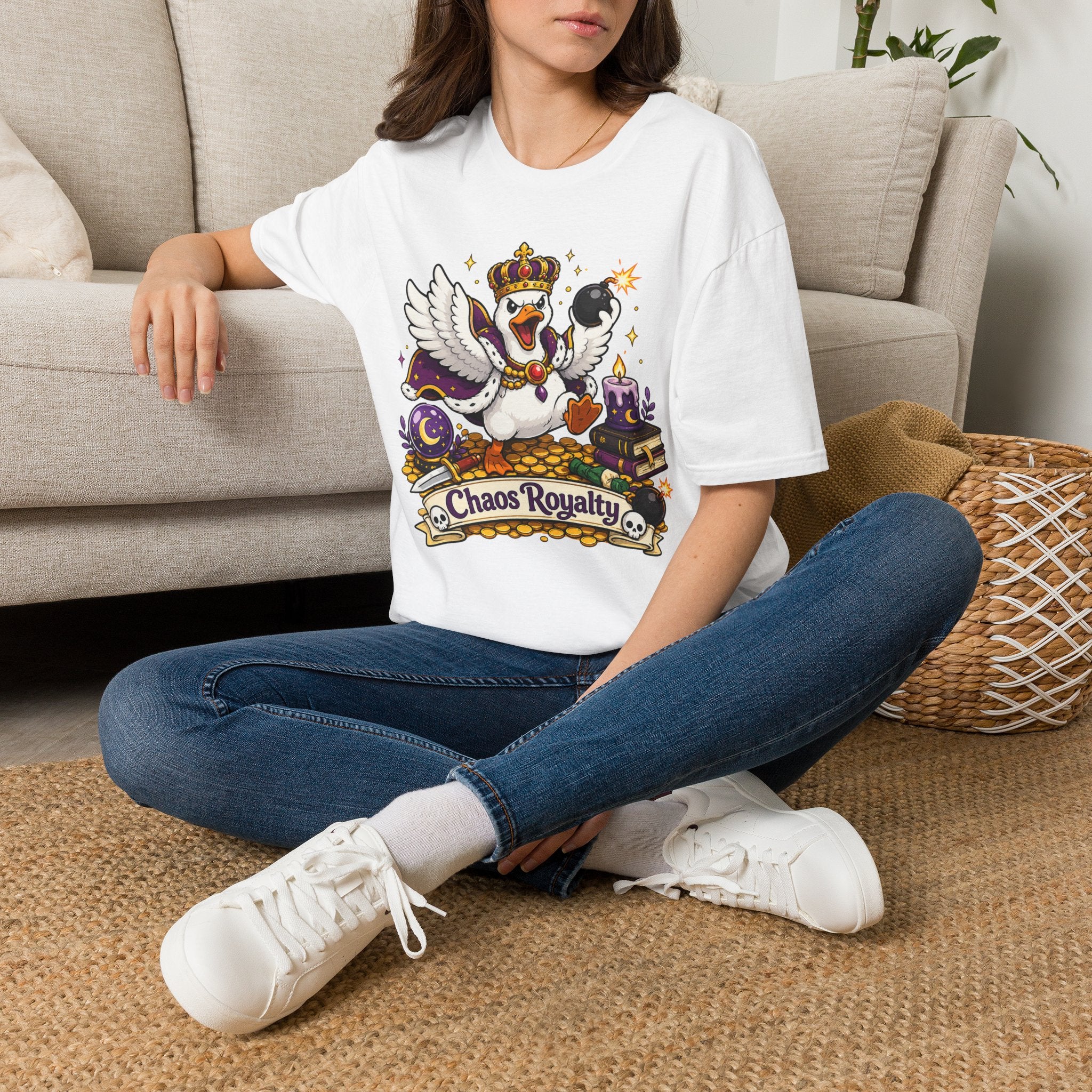 Chaos Royalty T-Shirt — Cute Crowned Goose Tee