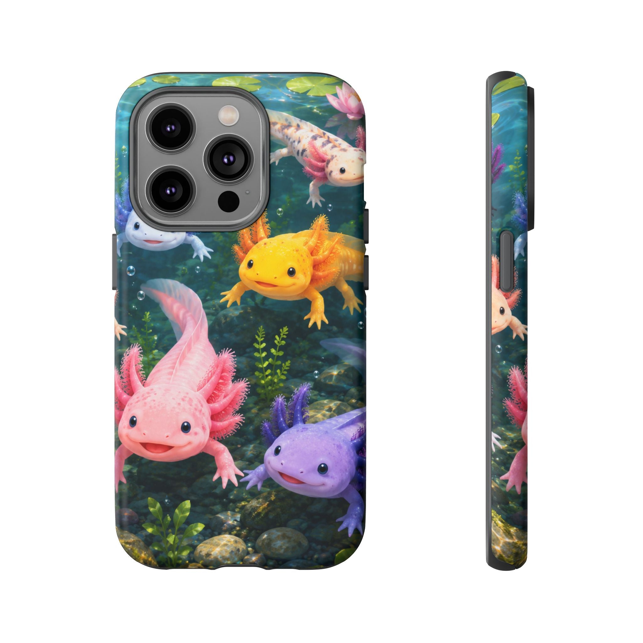 Tough Axolotl Phone Case — Cute Colorful Axolotl Waterproof Protective Phone Cover