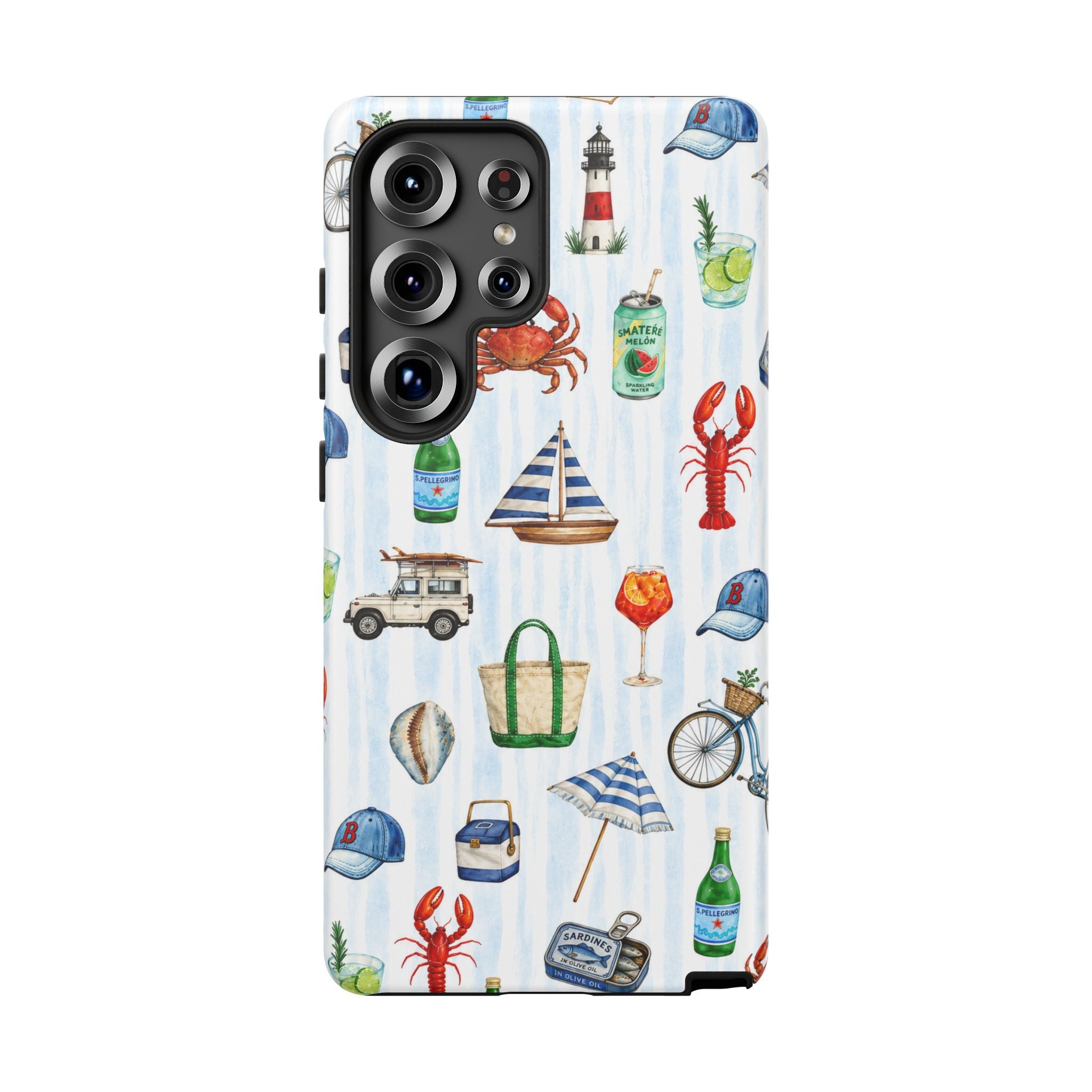 Nautical Summer Phone Case — Coastal Crab & Lobster Pattern