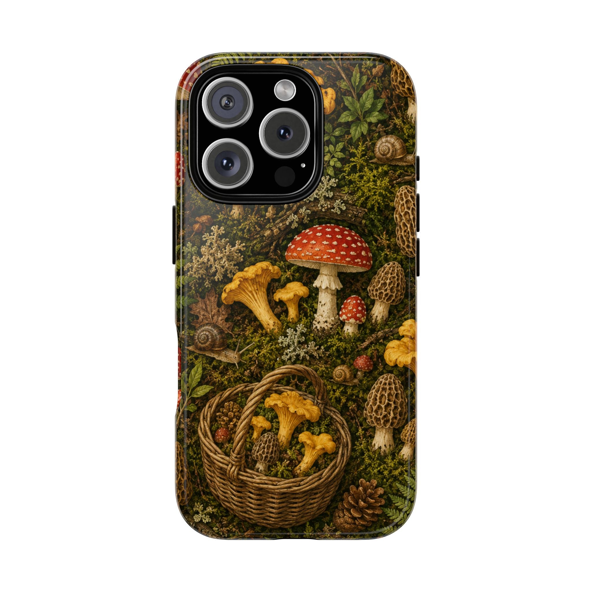 Mushroom Forage Phone Case — Vintage Forest Wild Mushroom Pattern
