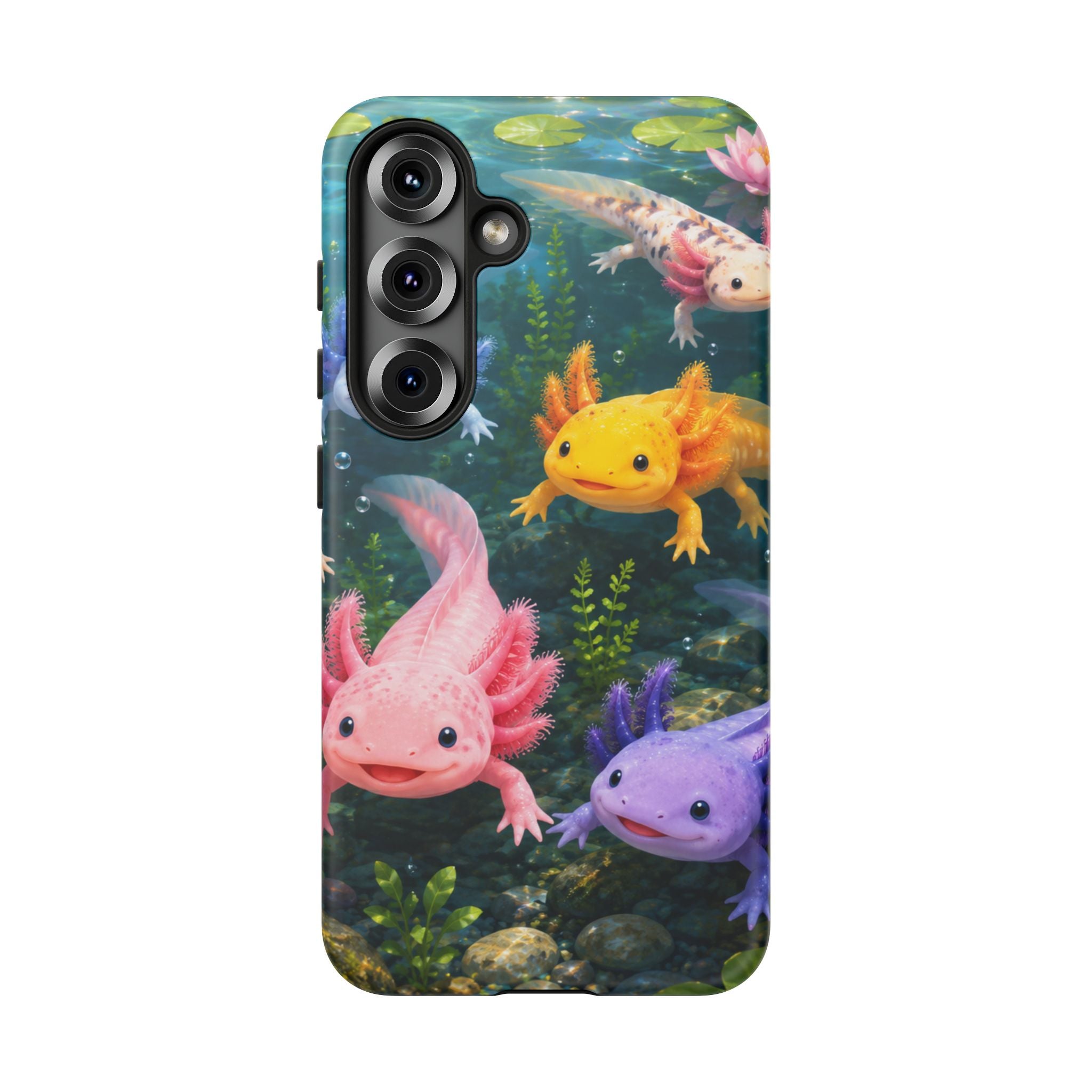 Tough Axolotl Phone Case — Cute Colorful Axolotl Waterproof Protective Phone Cover