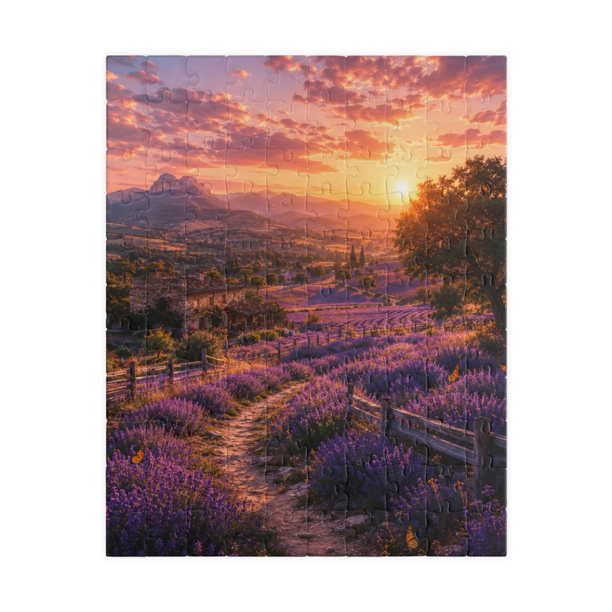 Lavender Sunset Puzzle — Scenic Landscape Jigsaw (110–1014 Pieces)