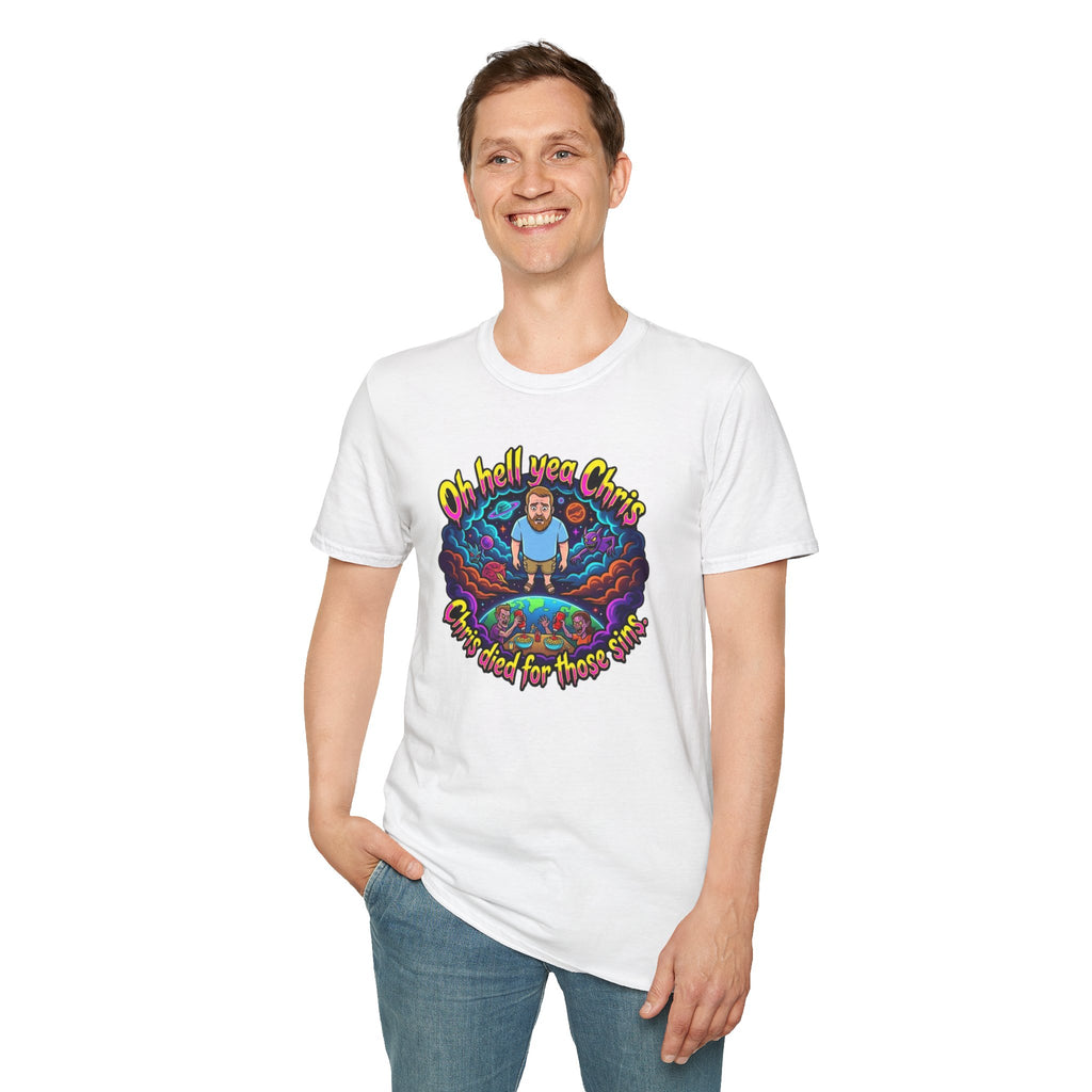 T‑Shirt — “Oh Hell Yea Chris” Retro Psychedelic Graphic Tee