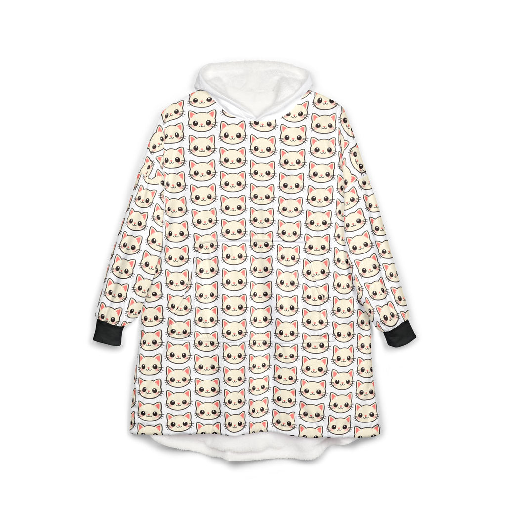 Cat Face Hooded Blanket — Cute Kawaii Kitty Wearable Throw