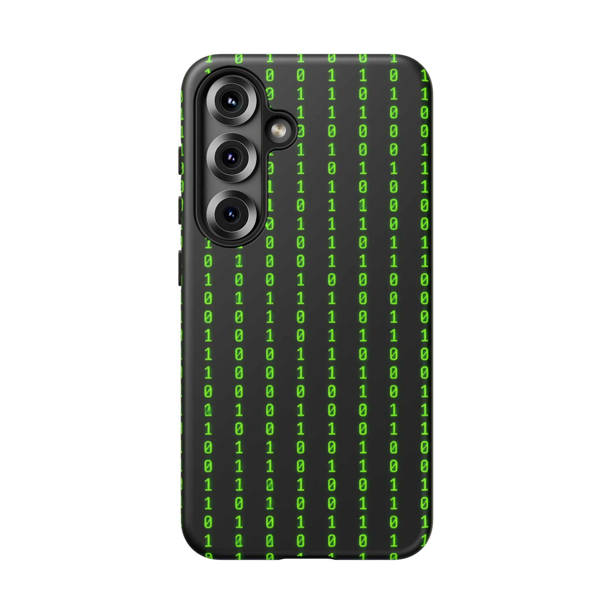 Coder Phone Case — Matrix Binary Code Green on Black Tough Case