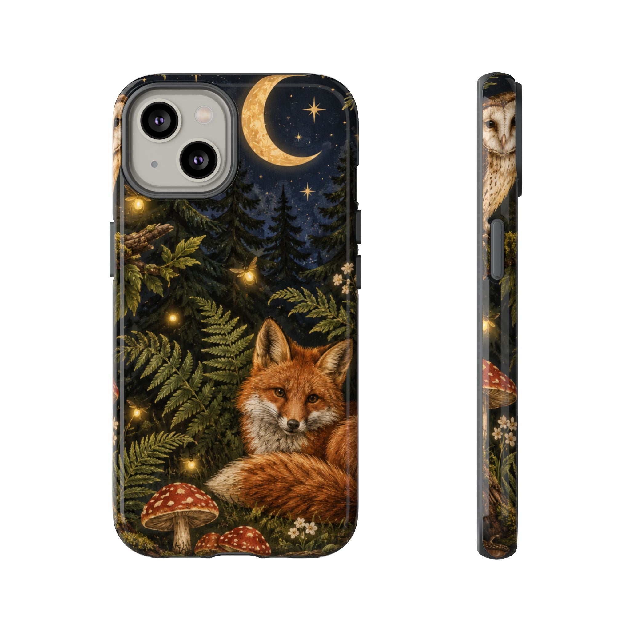 Fox Forest Tough Phone Case — Moonlit Woodland Protective Phone Cover