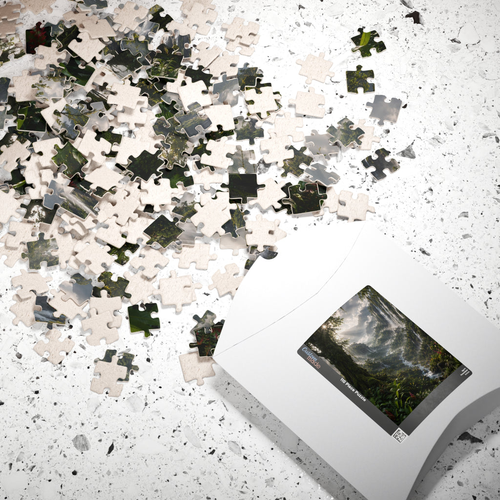 Mystic Waterfall Landscape Puzzle — Scenic Nature Jigsaw (110/252/520/1014 pc)