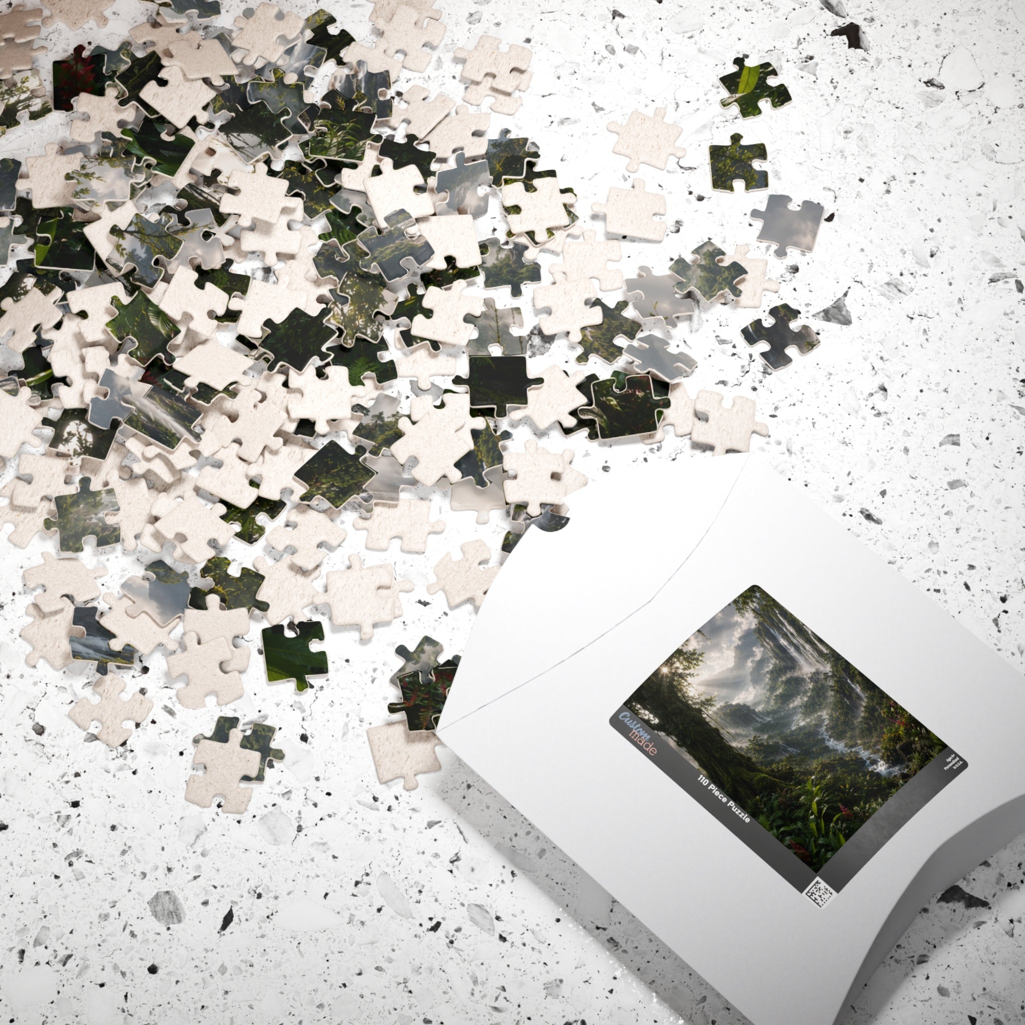 Mystic Waterfall Landscape Puzzle — Scenic Nature Jigsaw (110/252/520/1014 pc)