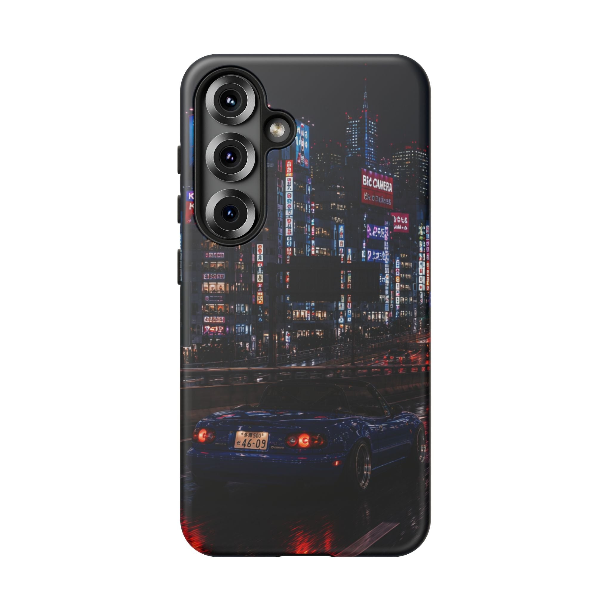 Tokyo Phone Case - Neon City Night Racer (Protective Tough Case)