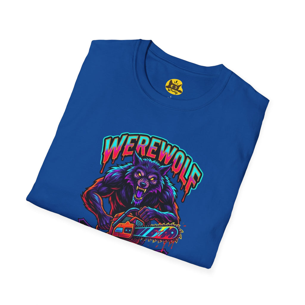 Werewolf T-Shirt — "Werewolf with a Chainsaw" Retro Horror Graphic Tee
