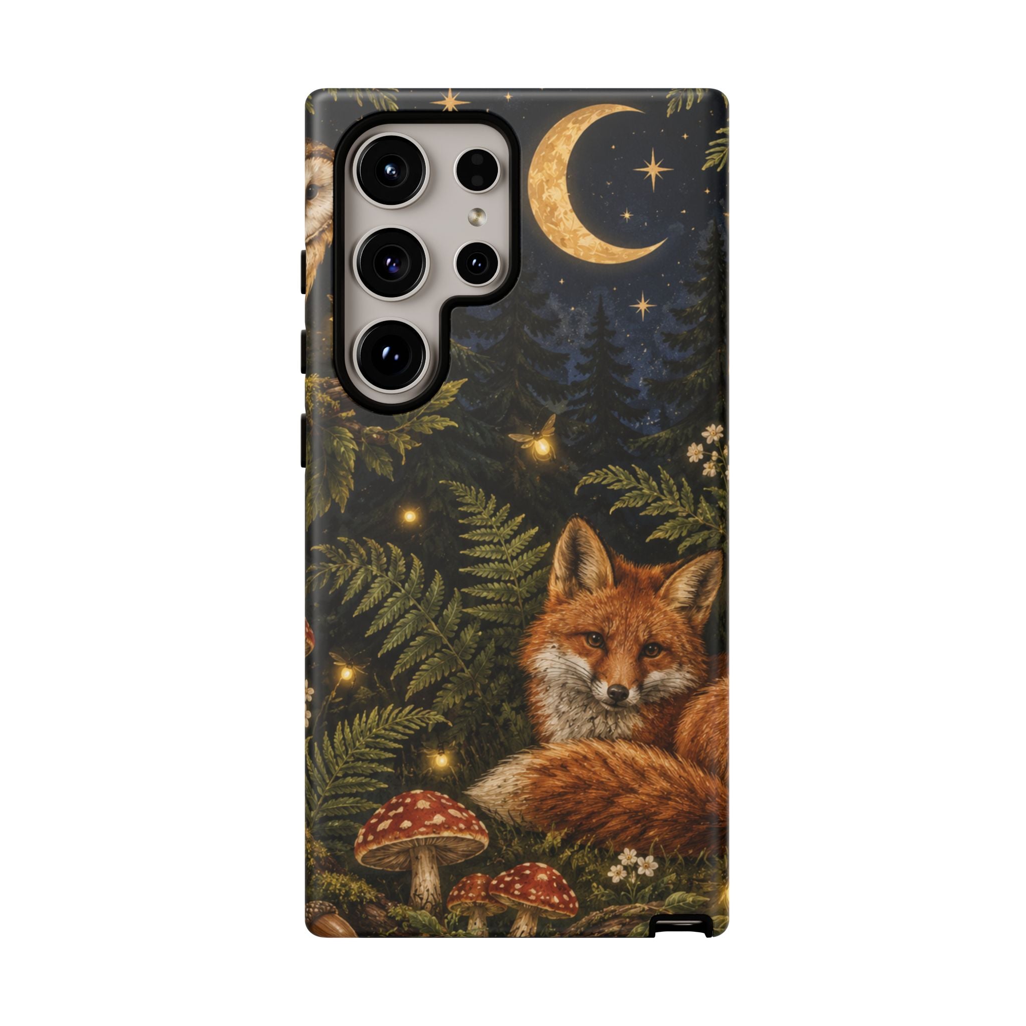 Fox Forest Tough Phone Case — Moonlit Woodland Protective Phone Cover